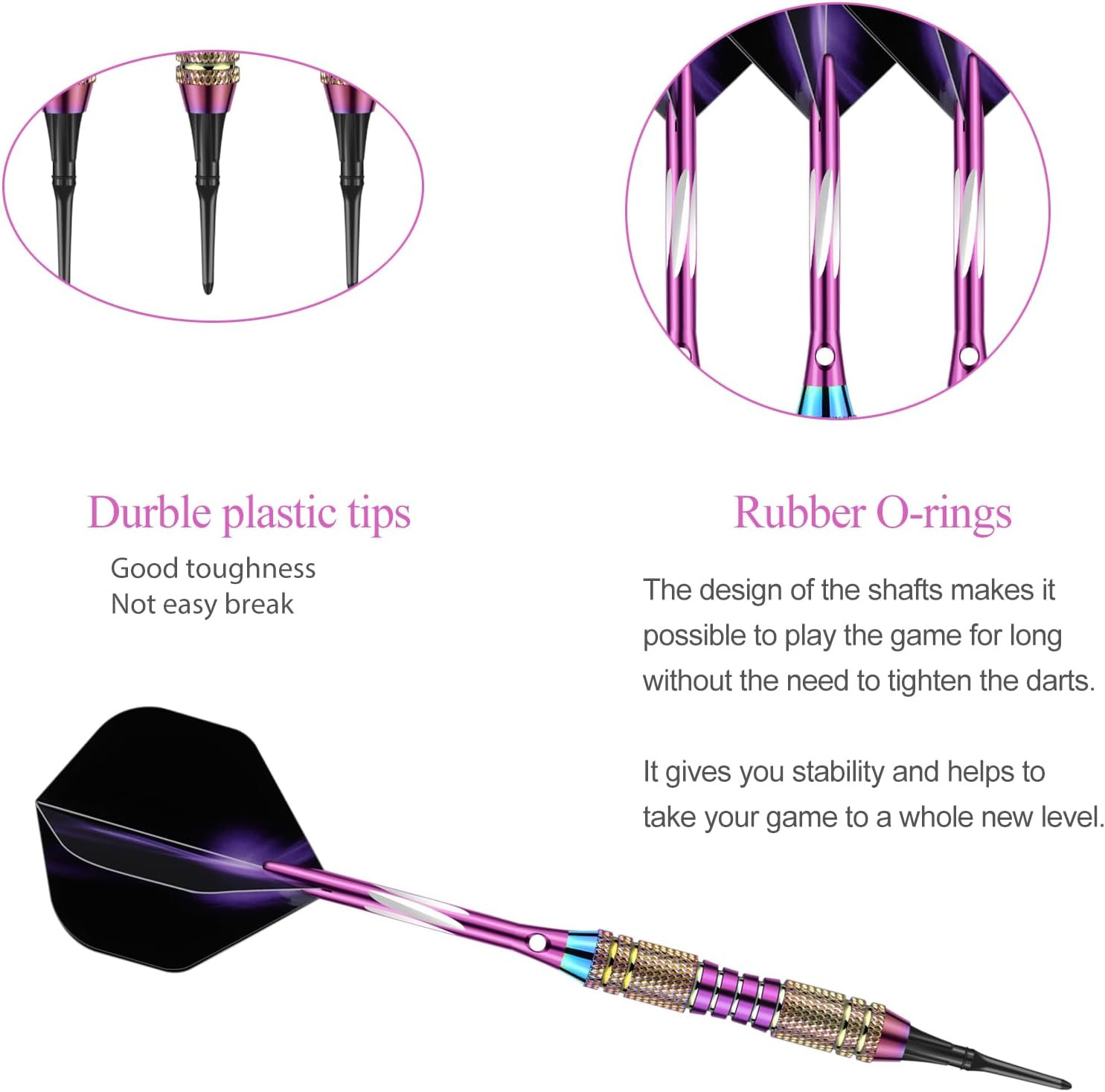 Soft Tip Darts Set 18/20 Grams - Professional Darts Plastic Tip with Brass Barre