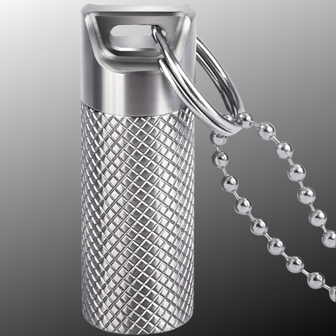 Small Pill Box Titanium Pill Fob Necklace Nitro Mini Waterproof Pill Holder