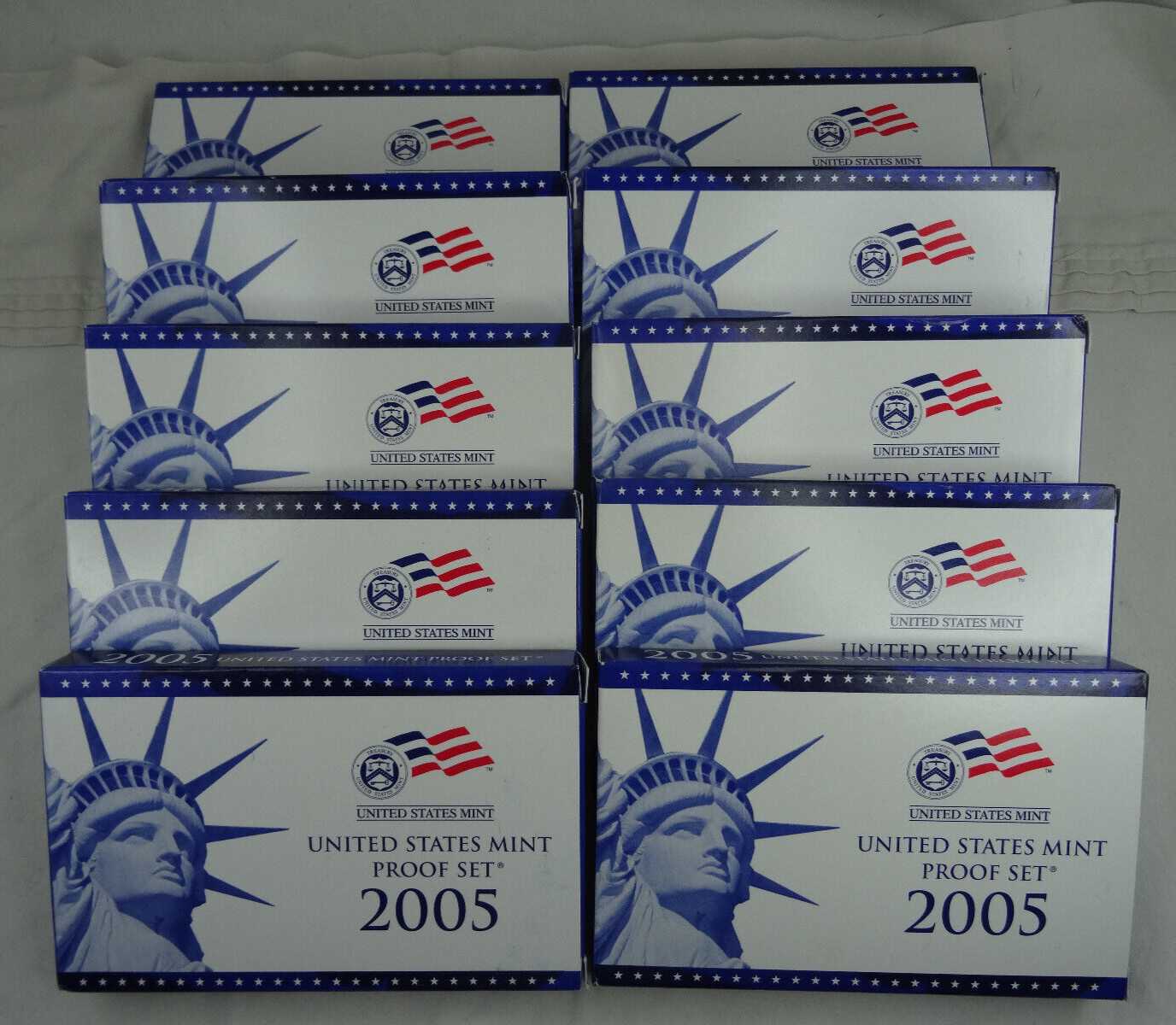 (10) 2005-S US Mint Proof Sets OGP Deep Cameo 110 Coins Wholesale Lot