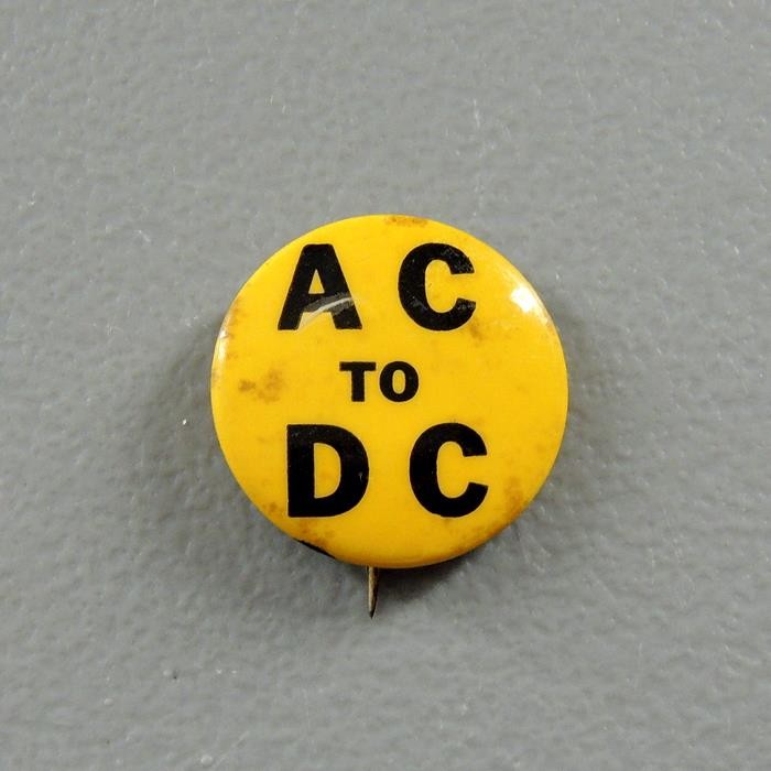 Vintage AC to DC Bisexual Rights Cause Star Engraving Pinback Button