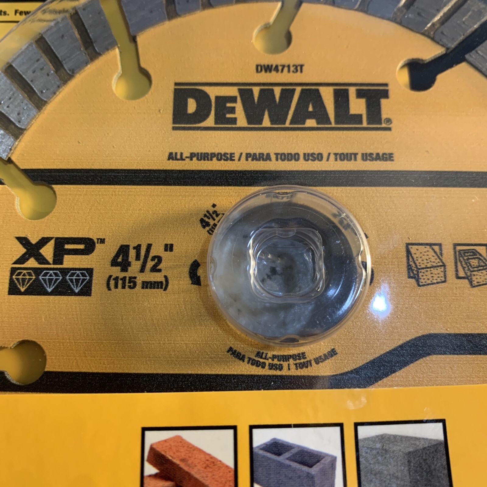 Dewalt DW4713T Diamond Saw Blade Wet / Dry Cutting Segmented 4.5"