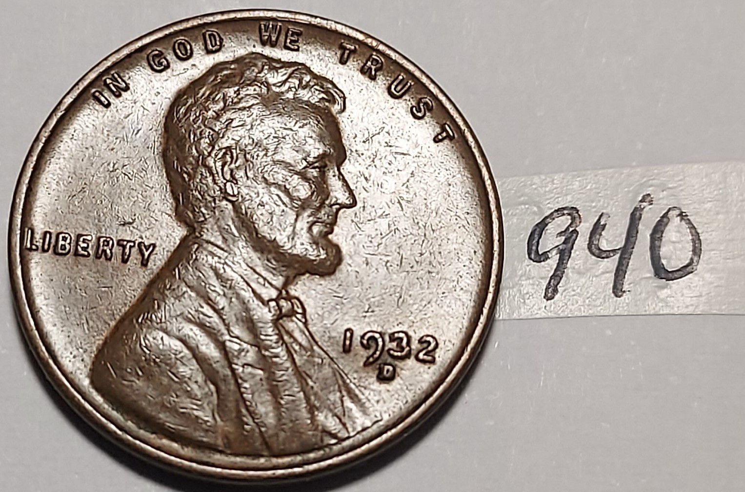 1932-D Lincoln Wheat Cent EXTREMELY FINE # 940