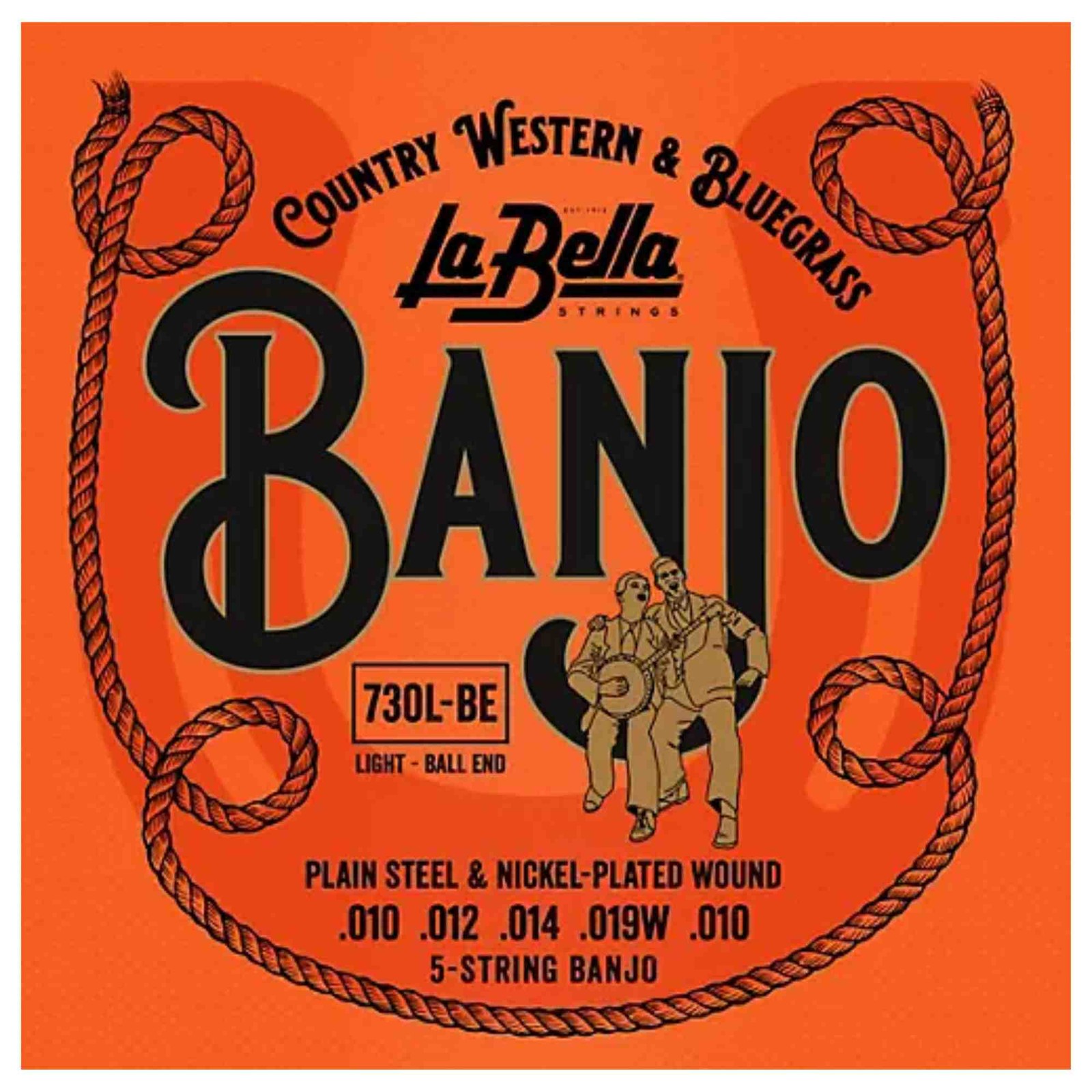 La Bella 5-String Banjo Strings - Light - Ball End