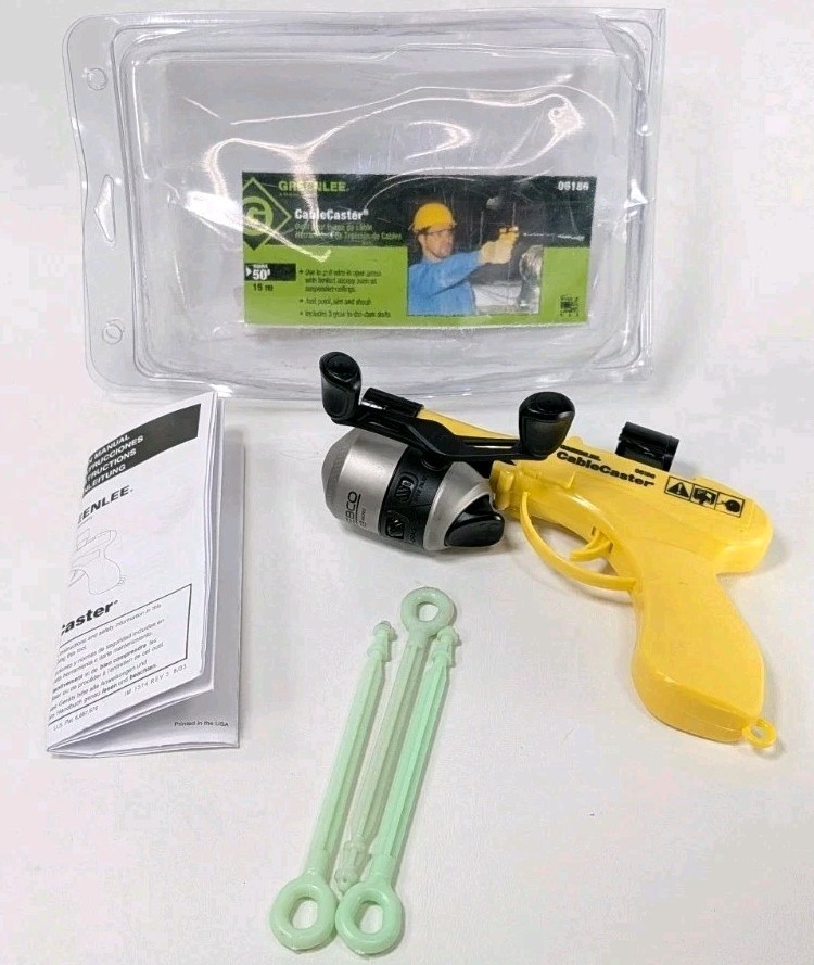 Greenlee 06186 CableCaster Wire Pulling Tool with 3 Glow-in-the-Dark Darts
