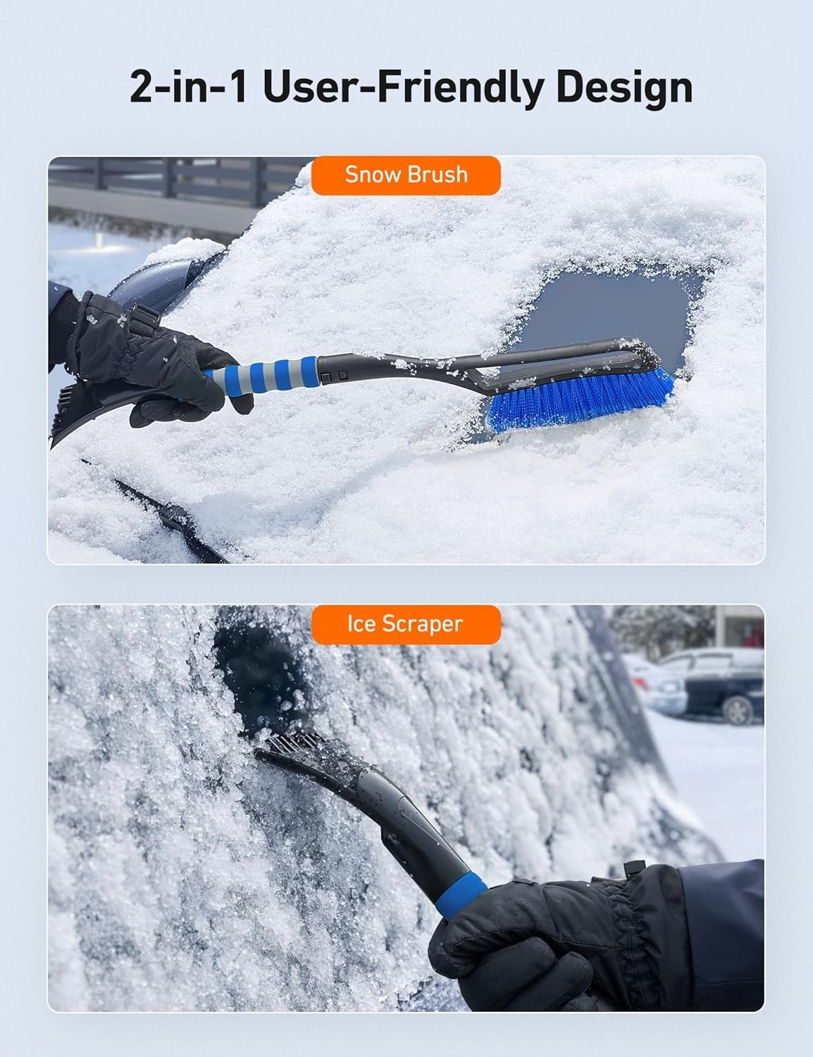 27" Snow Brush and Ice Scraper in Blue