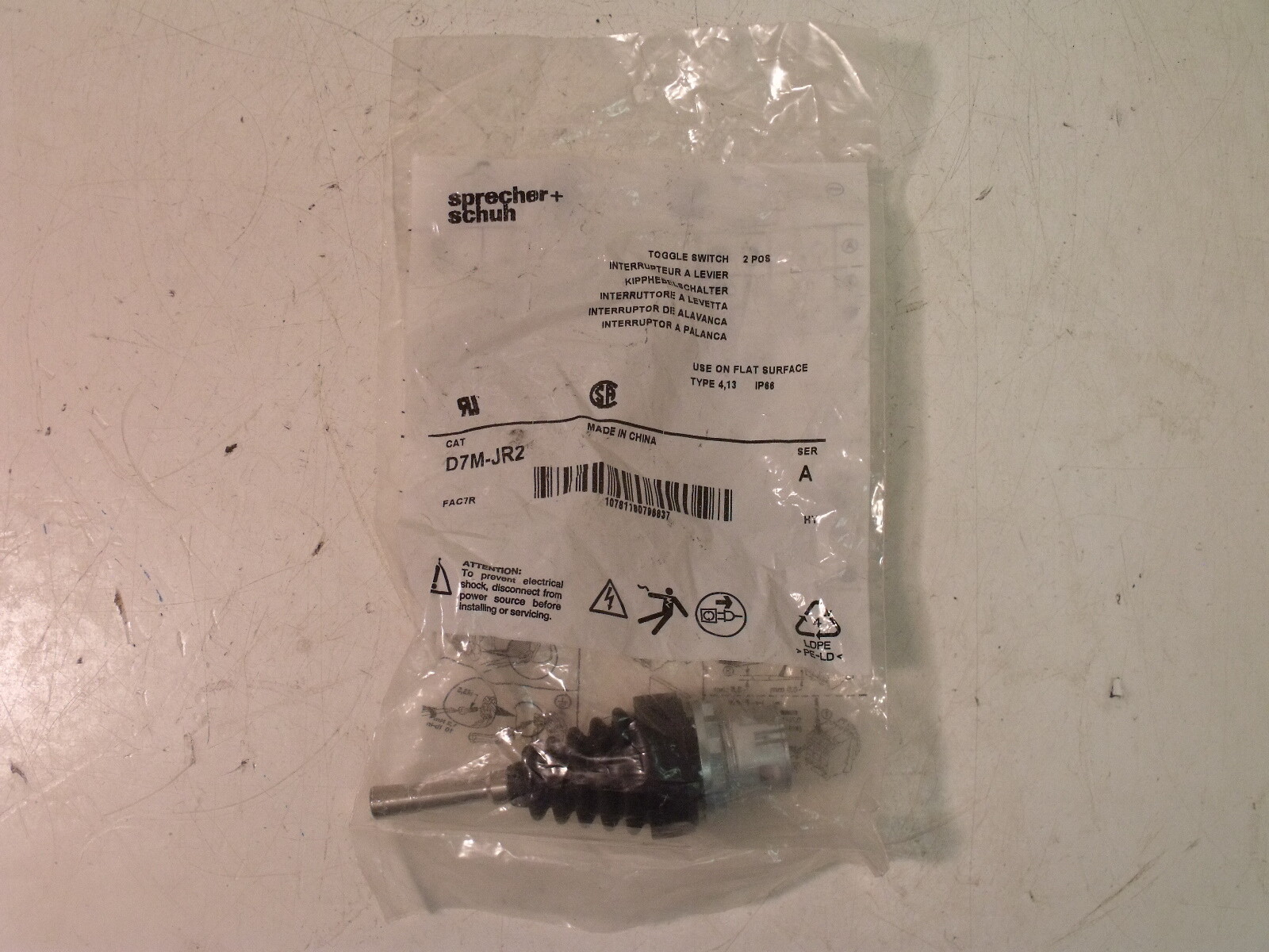 NIB Sprecher + Schuh D7M-JR2 Toggle Switch