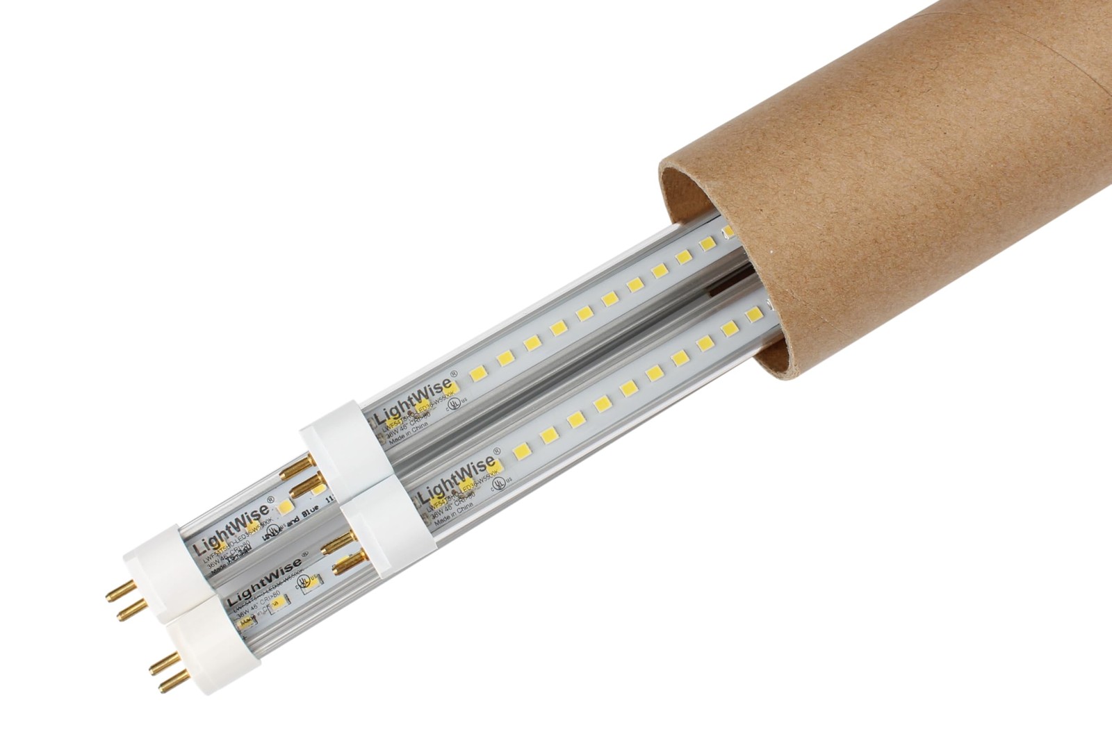 4-Pack T5 46" LED Grow Tubes, 28W/36W/42W, 5500K Full Sun White Light, Fluore