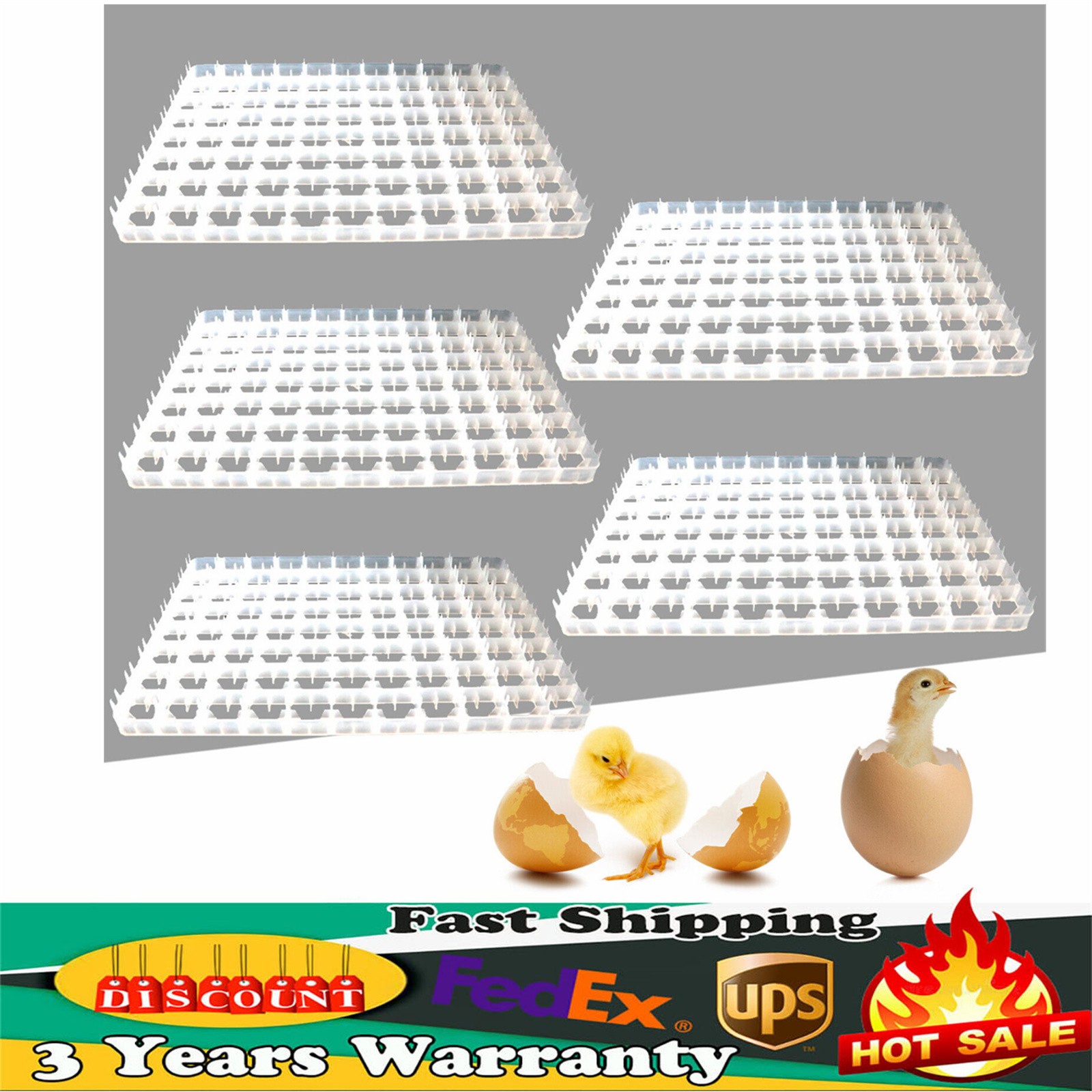 5*Egg Hatching Incubator Trays Chicken  Pheasant Duck 88 Egg Plastic Holder