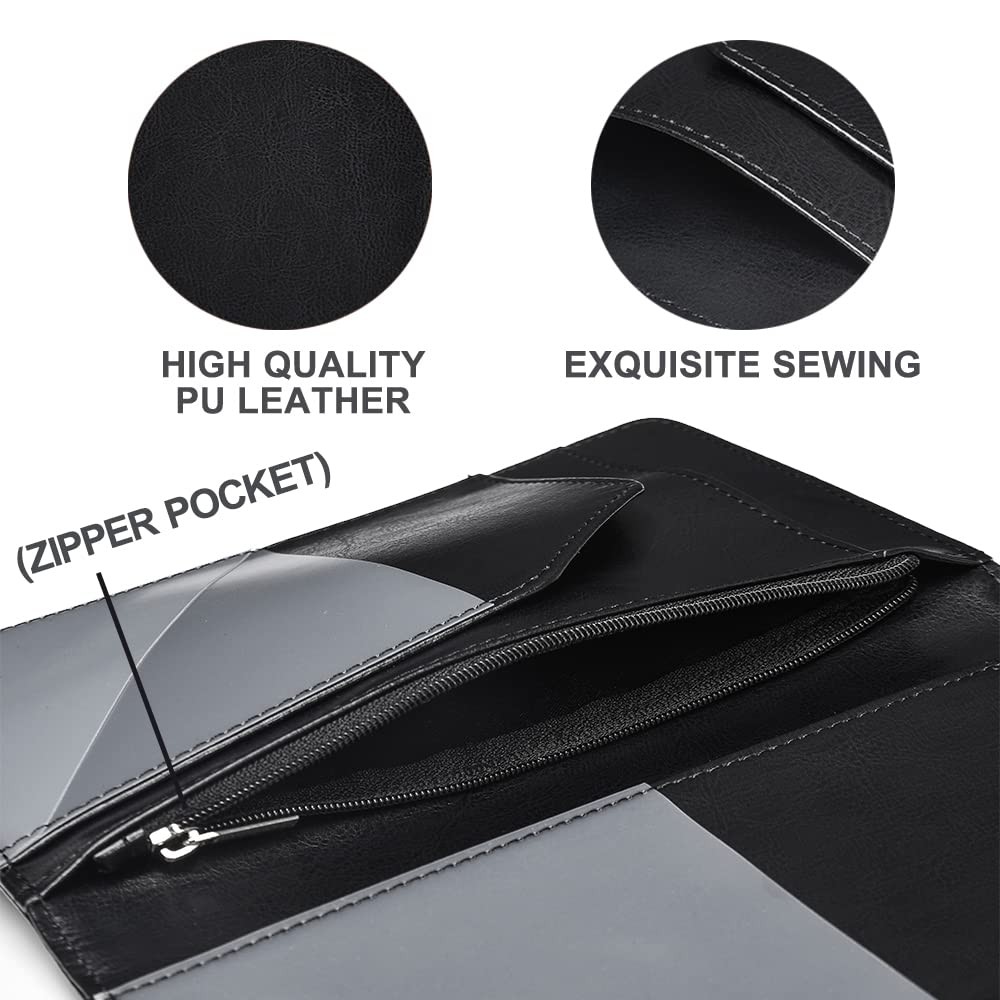 Black Server Books For Waitress/Waiter Book with Zipper Money Pocket,Cute Wai...