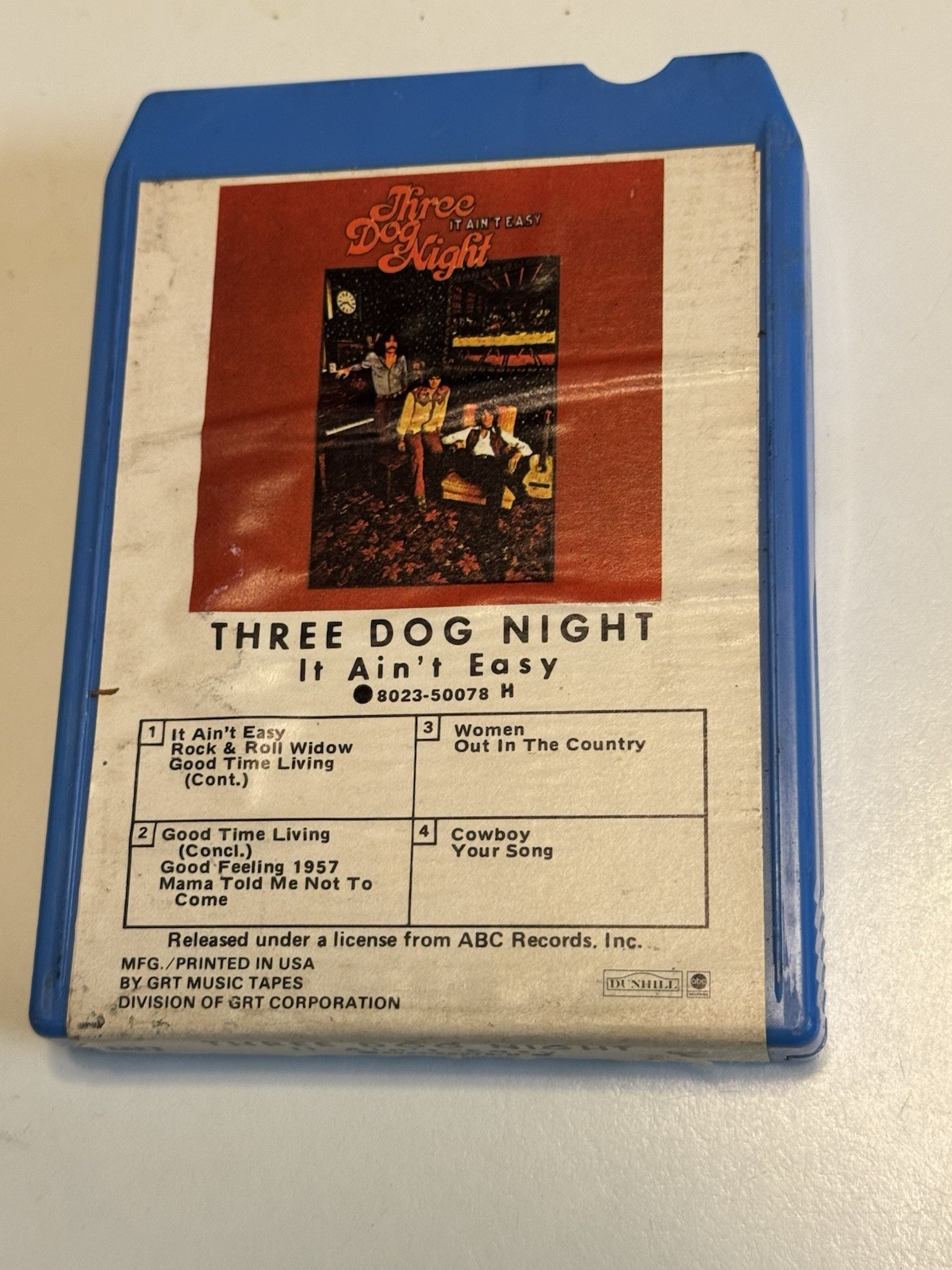 8 Track Vintage Three Dog Night It Ain’t Easy Rock RARE GRT BLUE