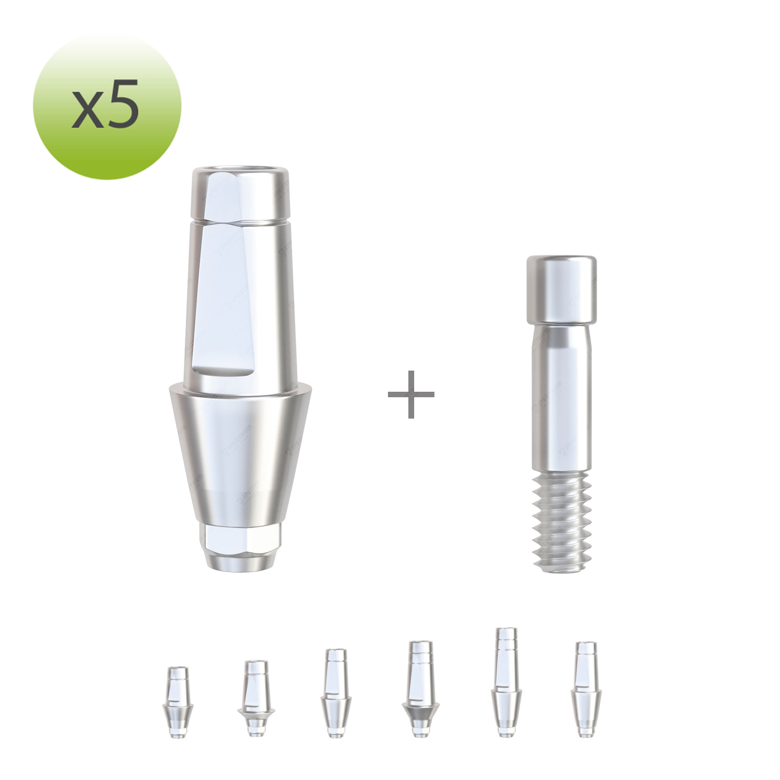 x 5 Straight Cementable Abutment Hex, Non-Hex Superline, Implantium  compatible