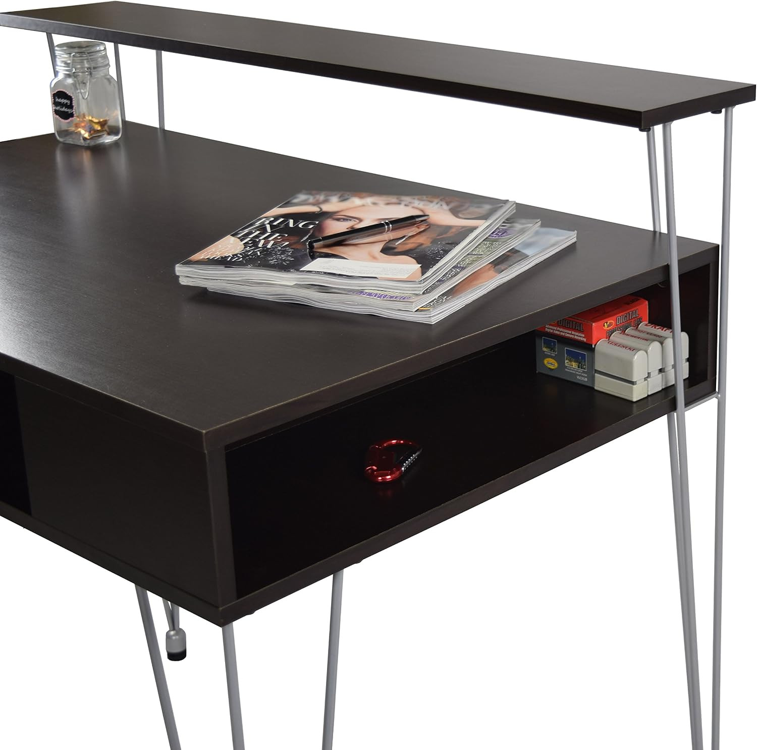 Marcus Jr. Modern Home Office Desk with Storage – Functional Computer Writing De