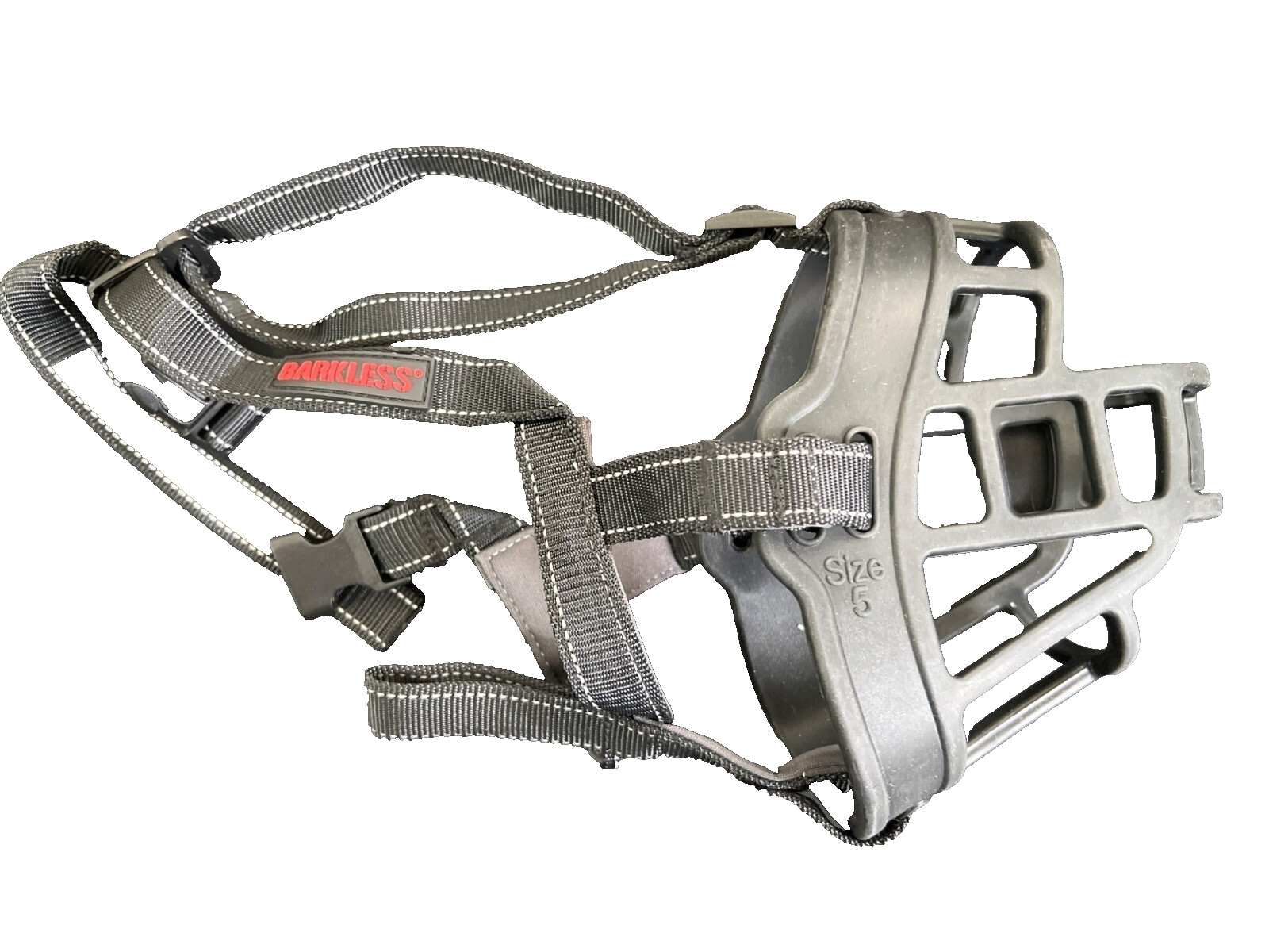 Barkless Adjustable Dog Muzzle Size 5 Nylon Straps Large Breed Dogs