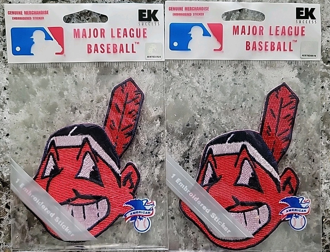2 Cleveland Indians Chief Wahoo Logo Patch Stickers Jolee's