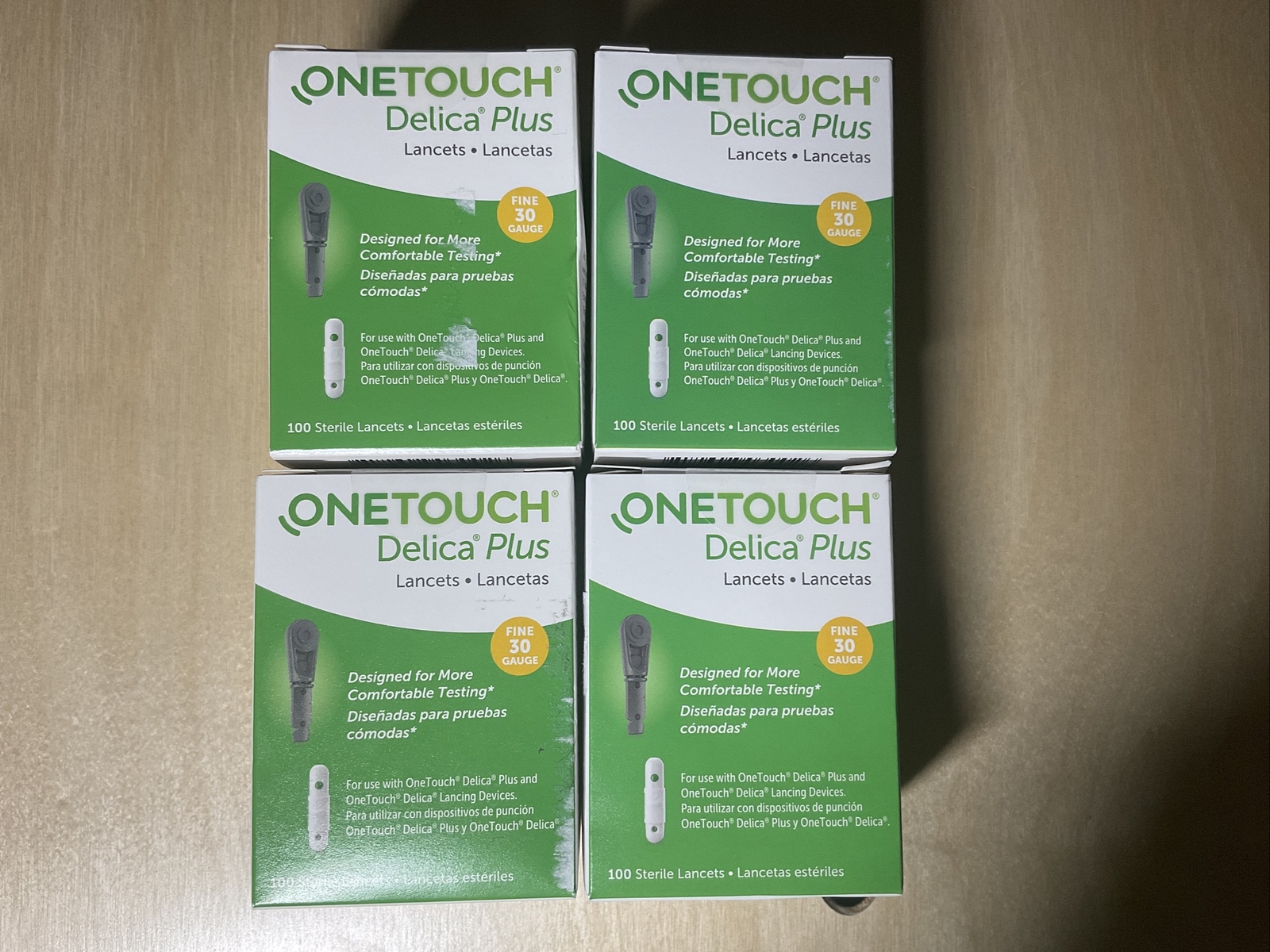 OneTouch Delica Plus 30G Lancets 4 boxes of 100 strips Read Description