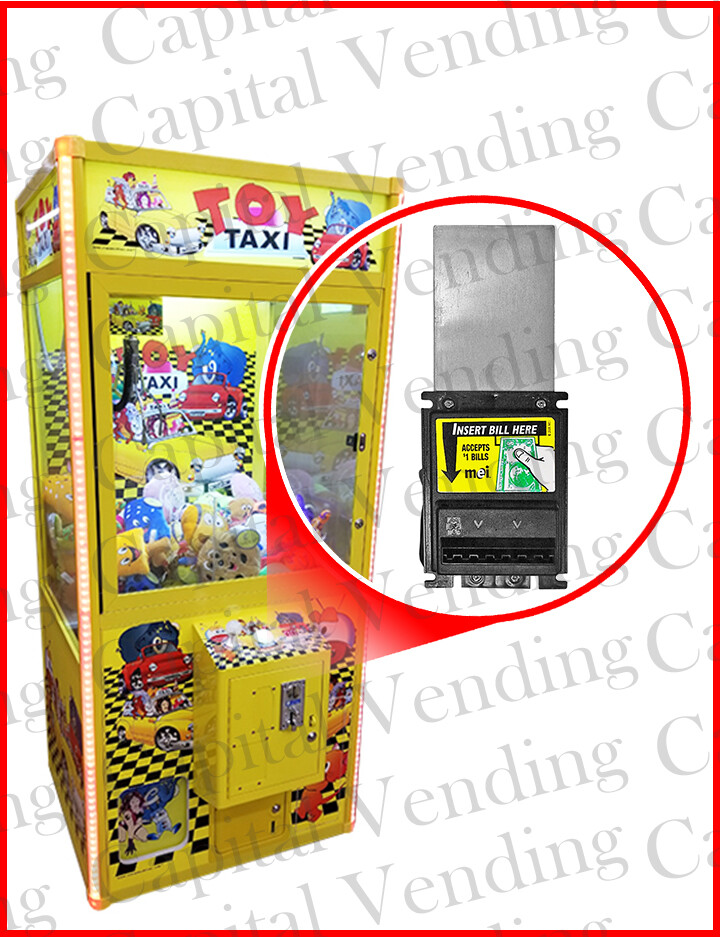 dollar bill validator options- Toy Taxi & Jewerly Box crane machine