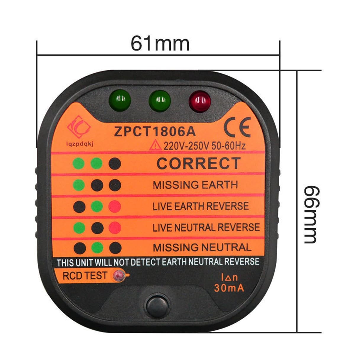 Socket Tester, 220-250 V Plug Tester, Electrical RCD Socket Tester,...