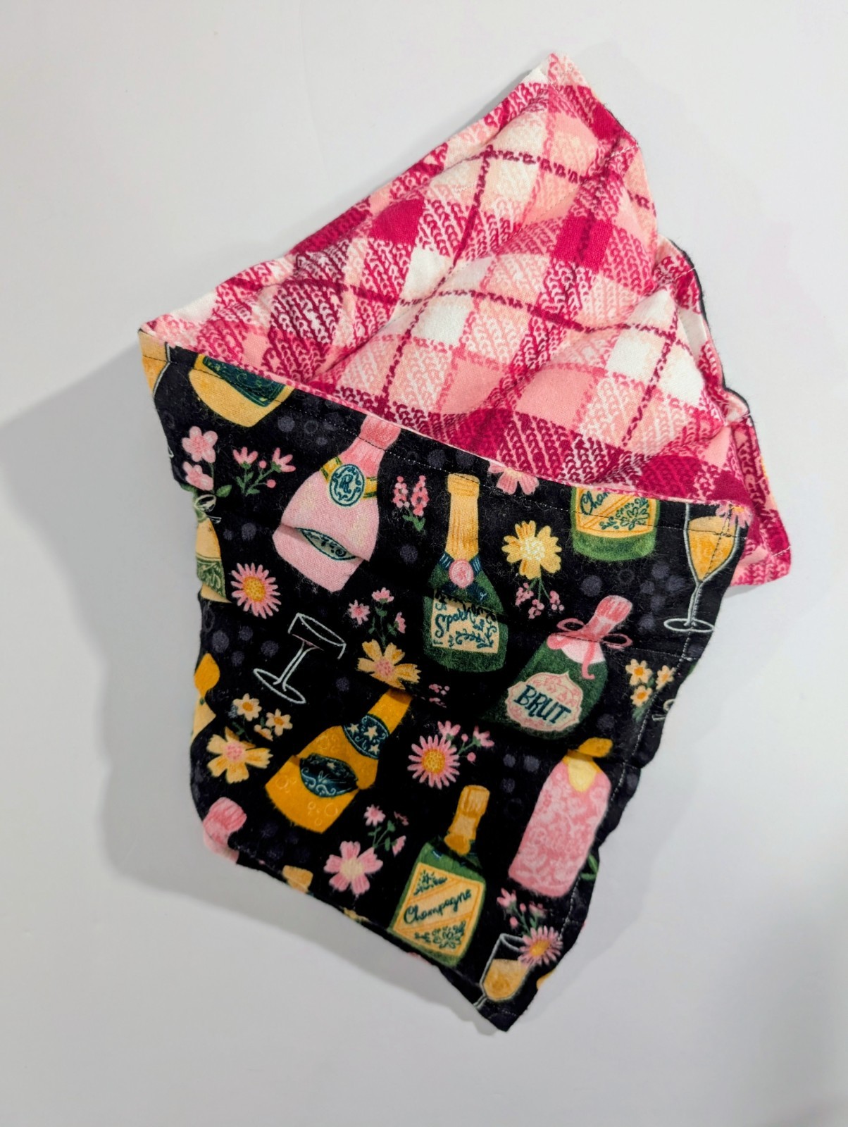 Rice flax seed therapeutic  heating/cooling, Body Pad, rice bag, Wine, Plaid