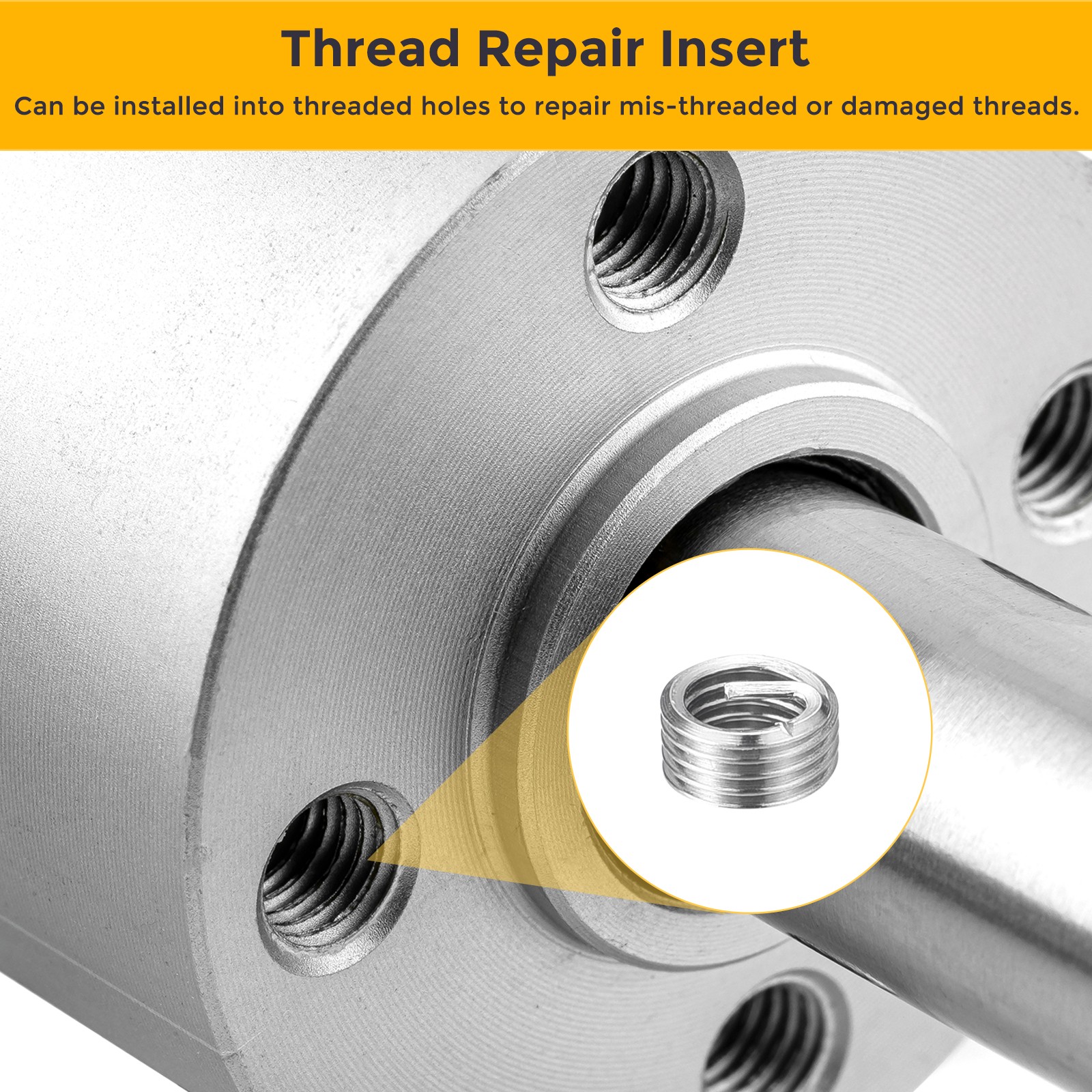 50pcs Wire Thread Inserts M3 x 0.5 x 1D Metric Helical Threaded Sleeve