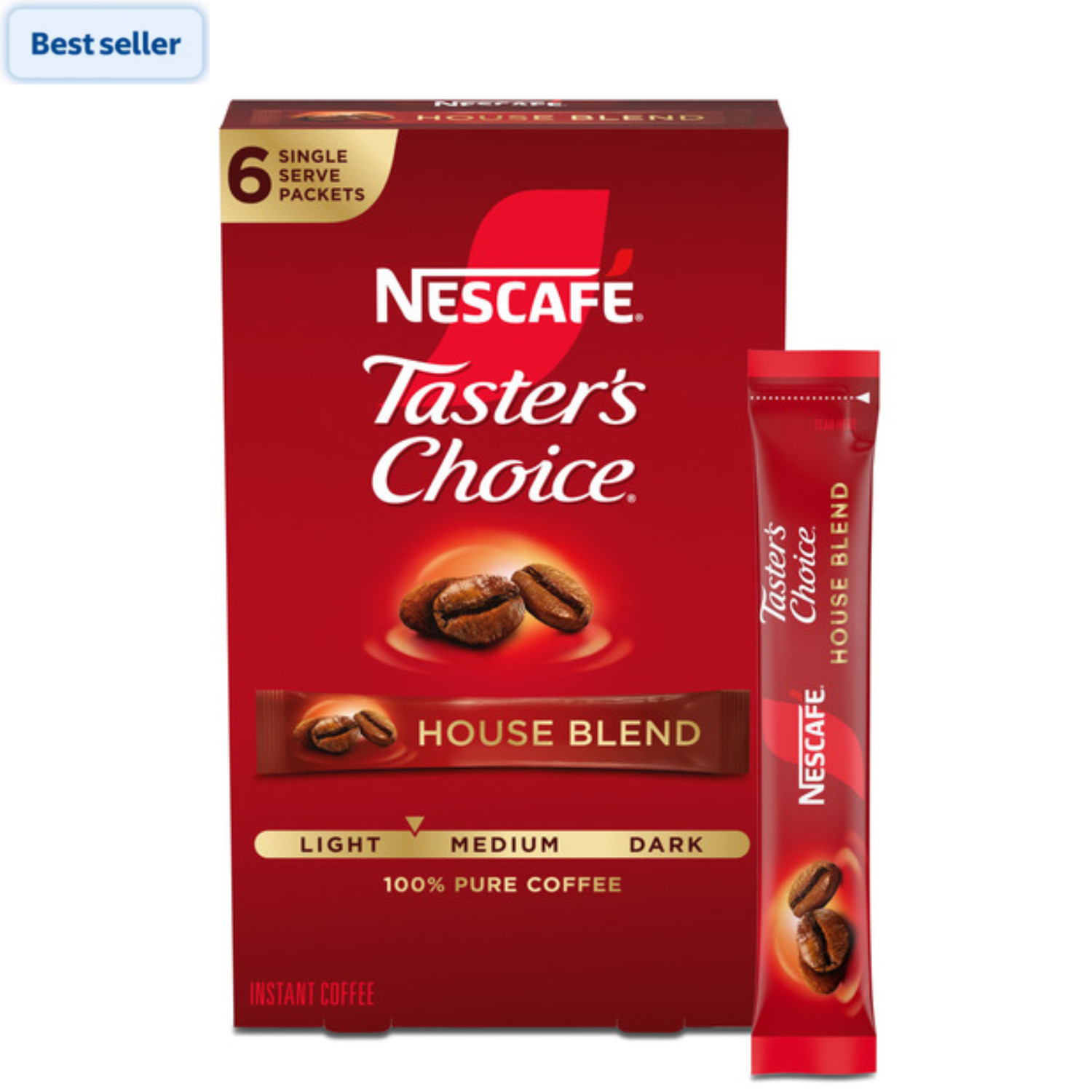 NESCAFÉ Taster’s Choice House Blend Medium-Light Instant Coffee 6 Sachets