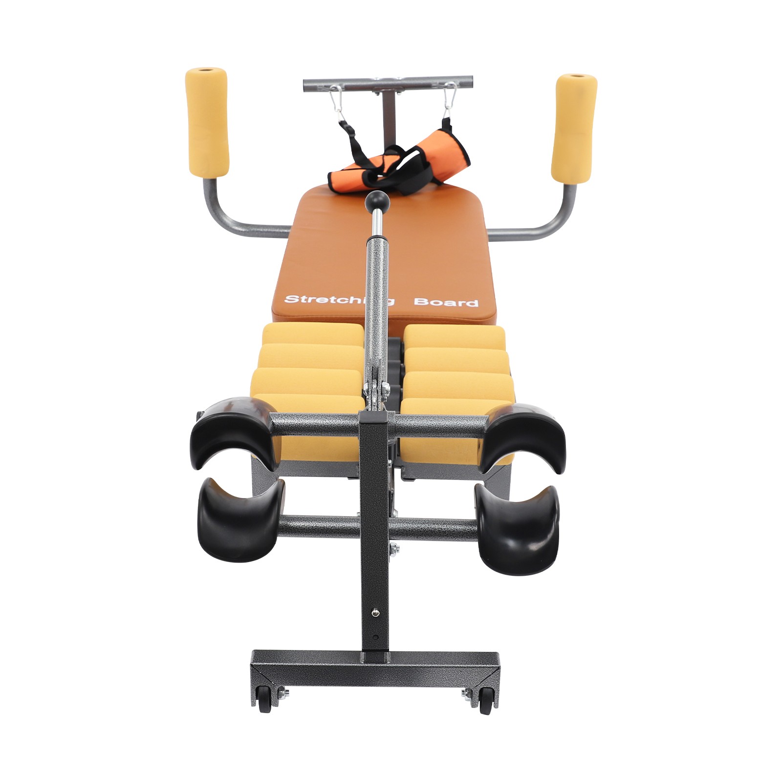 Adjustable length Brown Electric Stretching Bench With 4 Rubber Support Feet