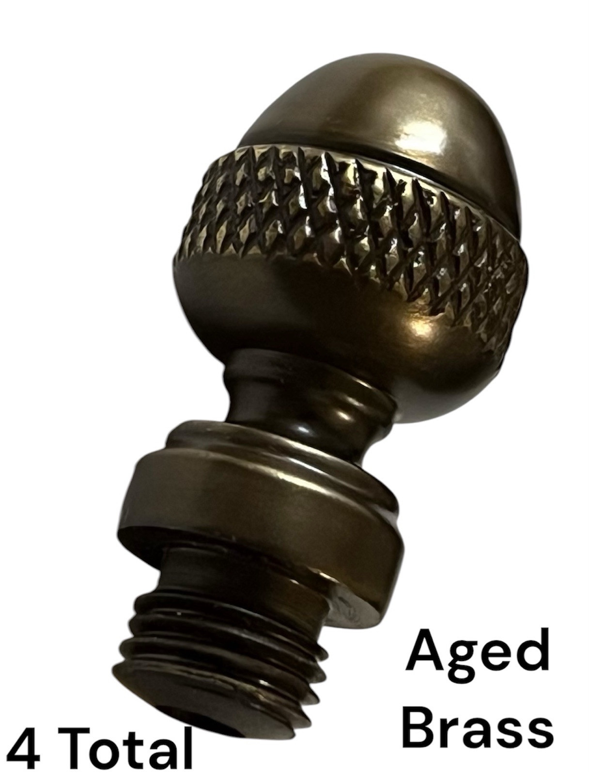 Baldwin Acorn Tip 1092-038 Finial Aged Brass Hinge Tips Set (4) Total NOS