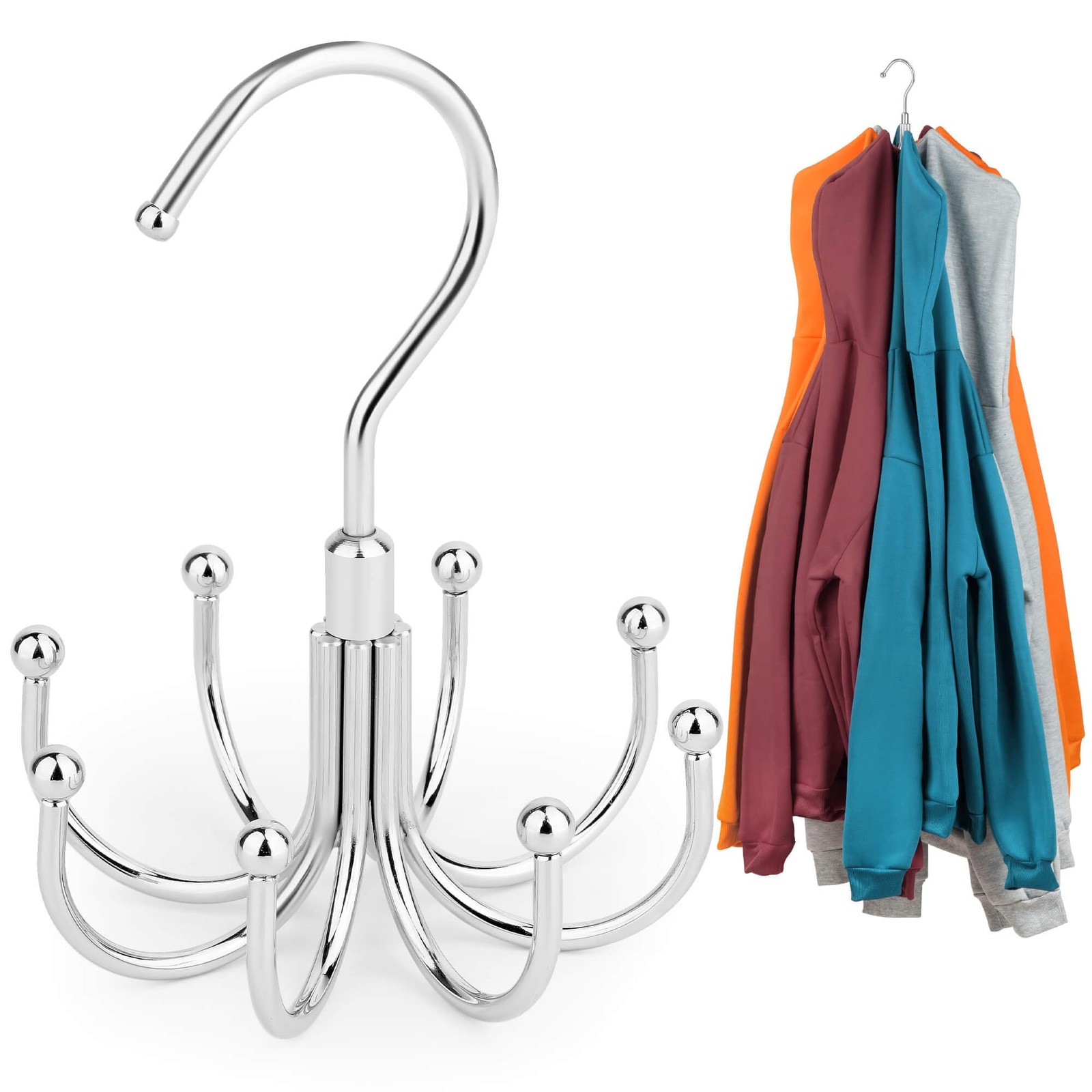Hoodie Hangers, Rotatable Hoodie Organzier for Closet, Max 8 Storage Capacity...
