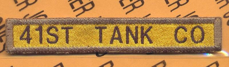 US Army 41ST TANK CO Armored Armor WA ARNG ~4" tab patch c/e