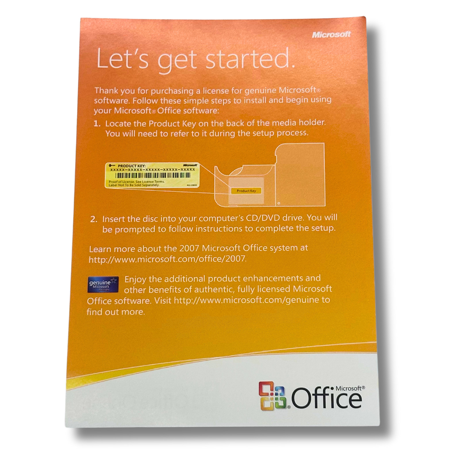 Microsoft Windows Office Standard [UPGRADE] 2007 CD & Product Key Included