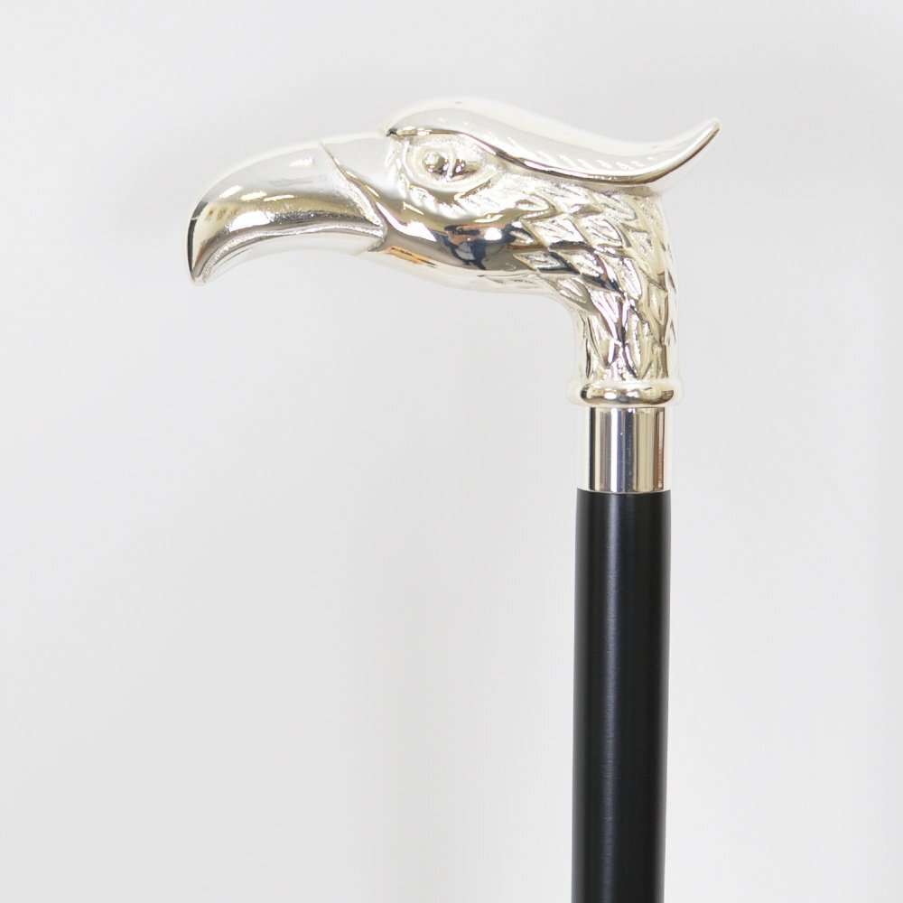 Men's Exquisite Silver Plated Eagle Handle on Black Beechwood Shaft Walking Cane