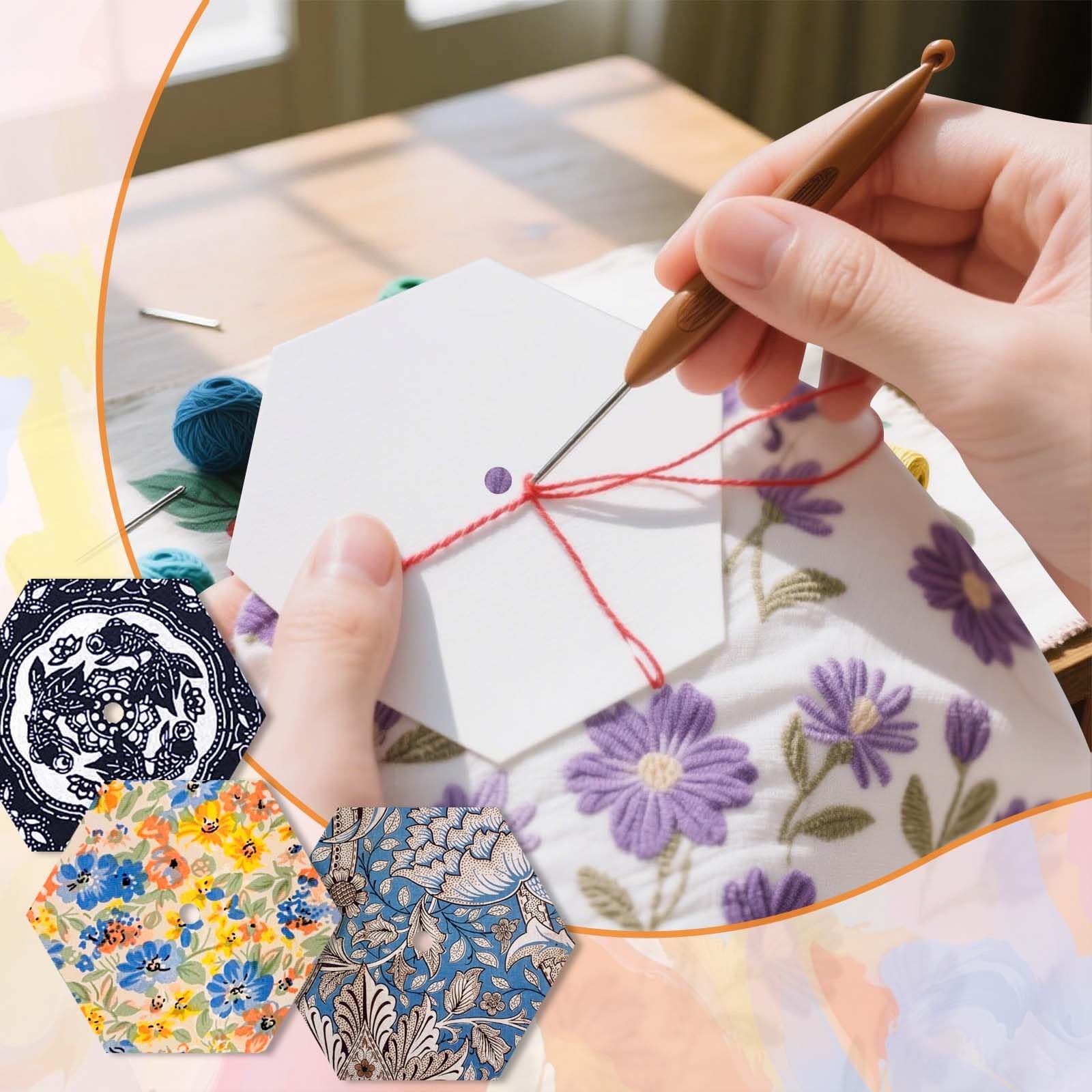 480 PCS 1 Inch Hexagon Paper Piecing Quilting Templates Patchwork Craft