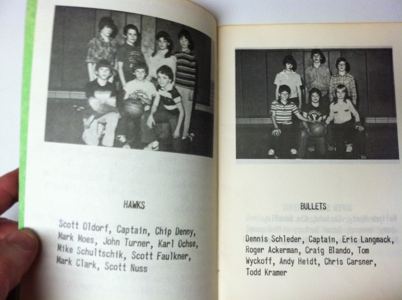 4TH 5TH 6TH GRADE GRANT WOOD BASKETBALL PROGRAM 1980