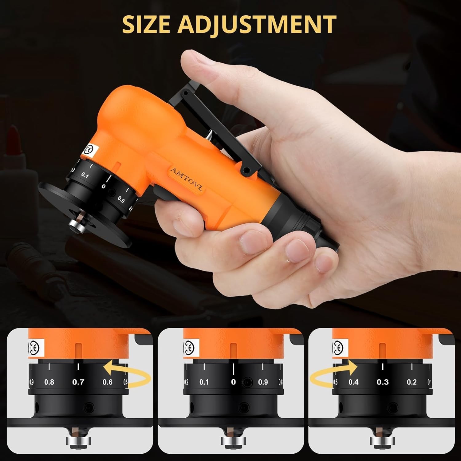 Air Chamfer Tool with Adjustable Depth - 1/4 Inch Inlet for Diverse Applications