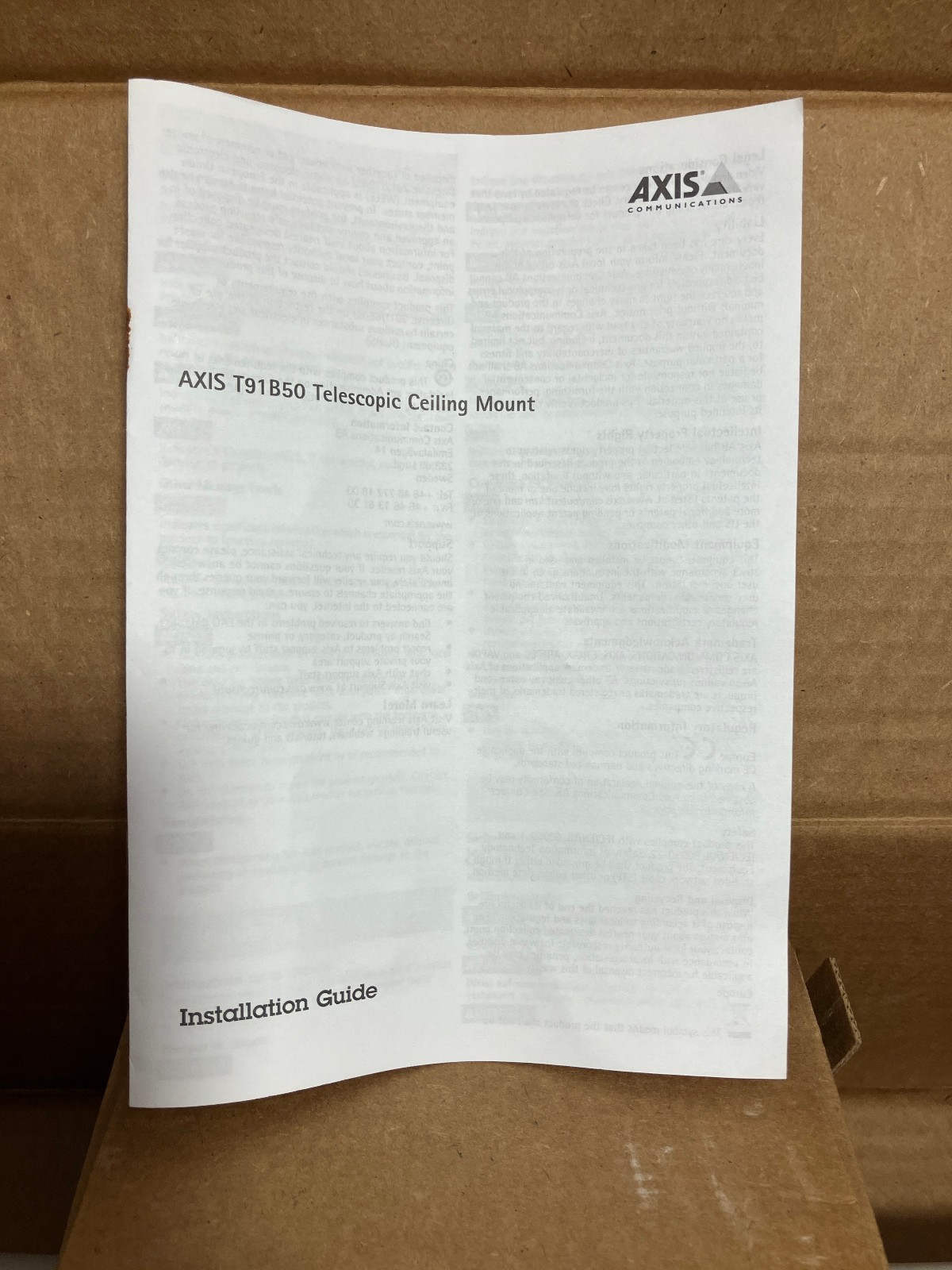 Axis T91B50 Telescopic Ceiling Mount (P/N: 5507-451) NEW OPEN BOX