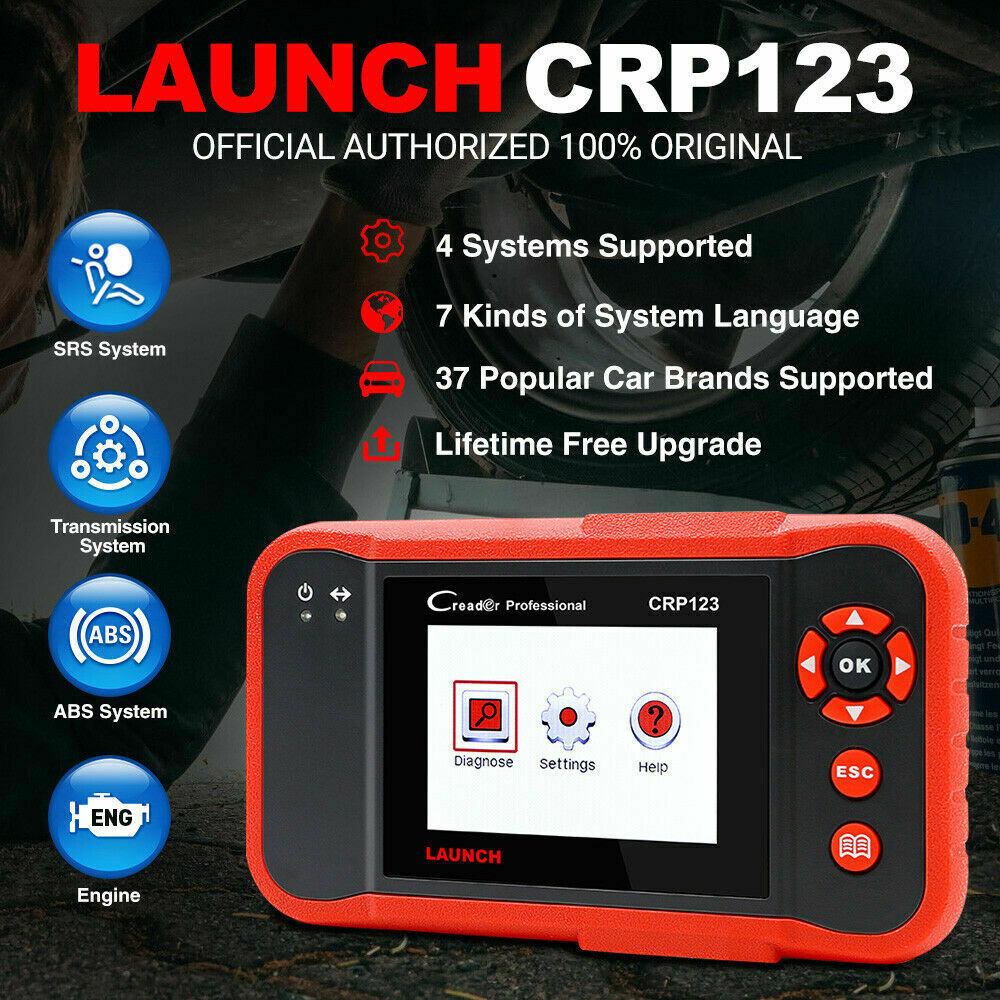 2023 LAUNCH CRP123 Elite Car OBD2 Diagnostic Scanner ABS SRS Engine Code Reader