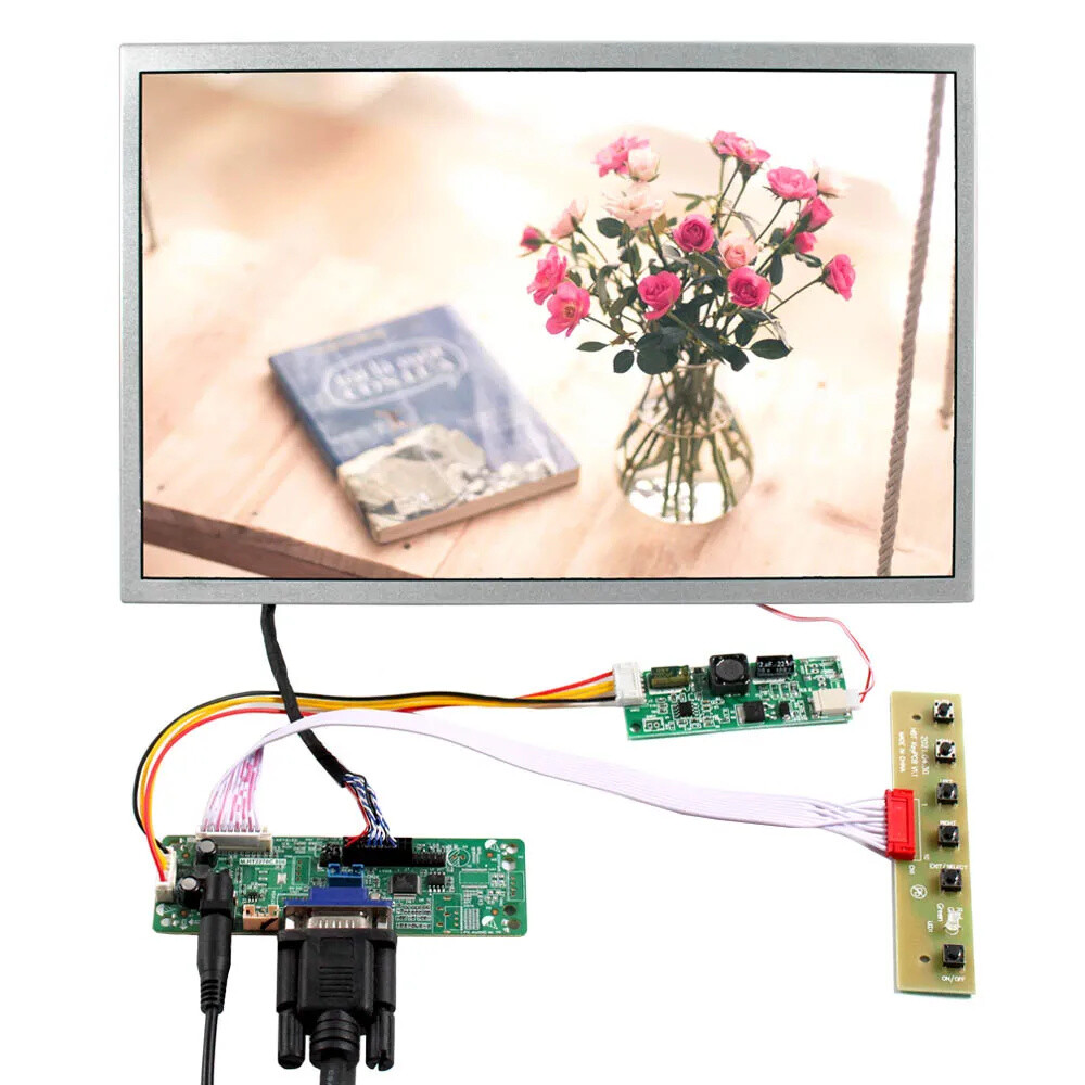12.1" 1280x800 1024x768 800x600 4:3 650nit LVDs IPS LCD Screen+VGA Control Board
