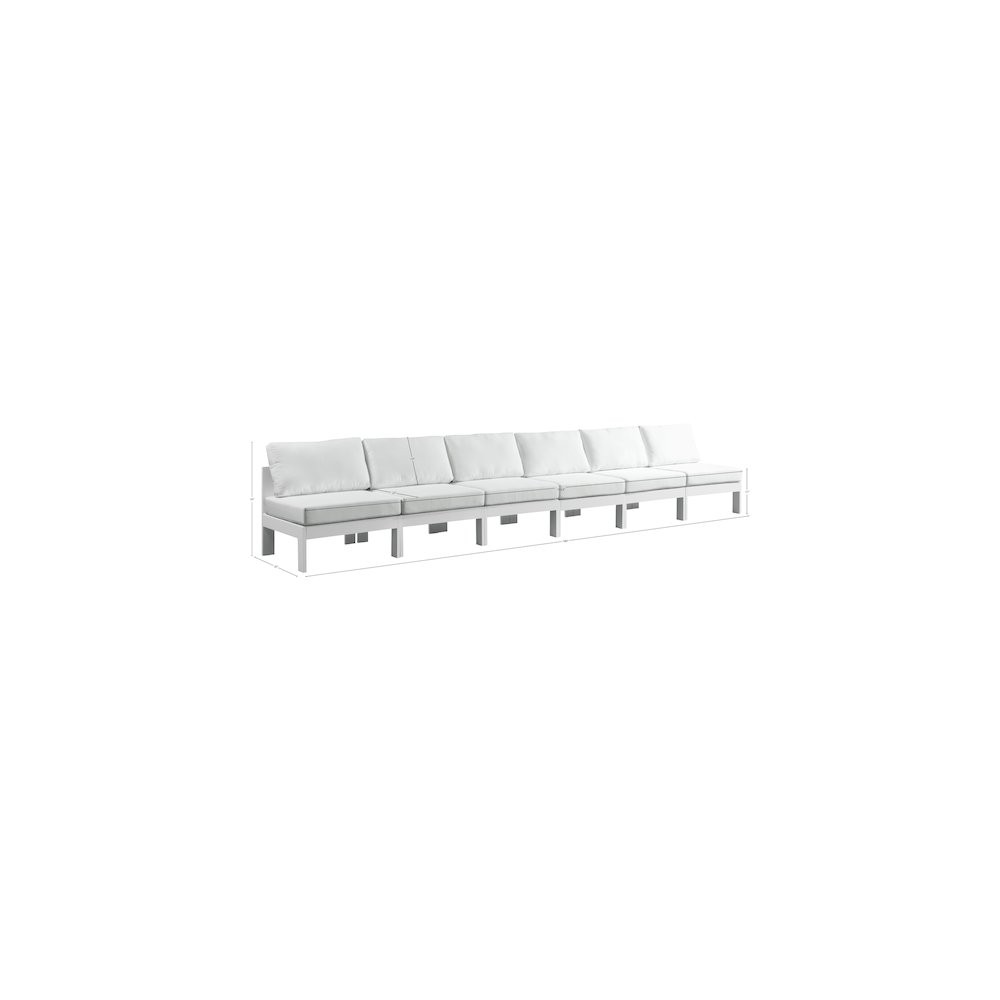 Nizuc White Water Resistant Fabric Outdoor Patio Modular Sofa