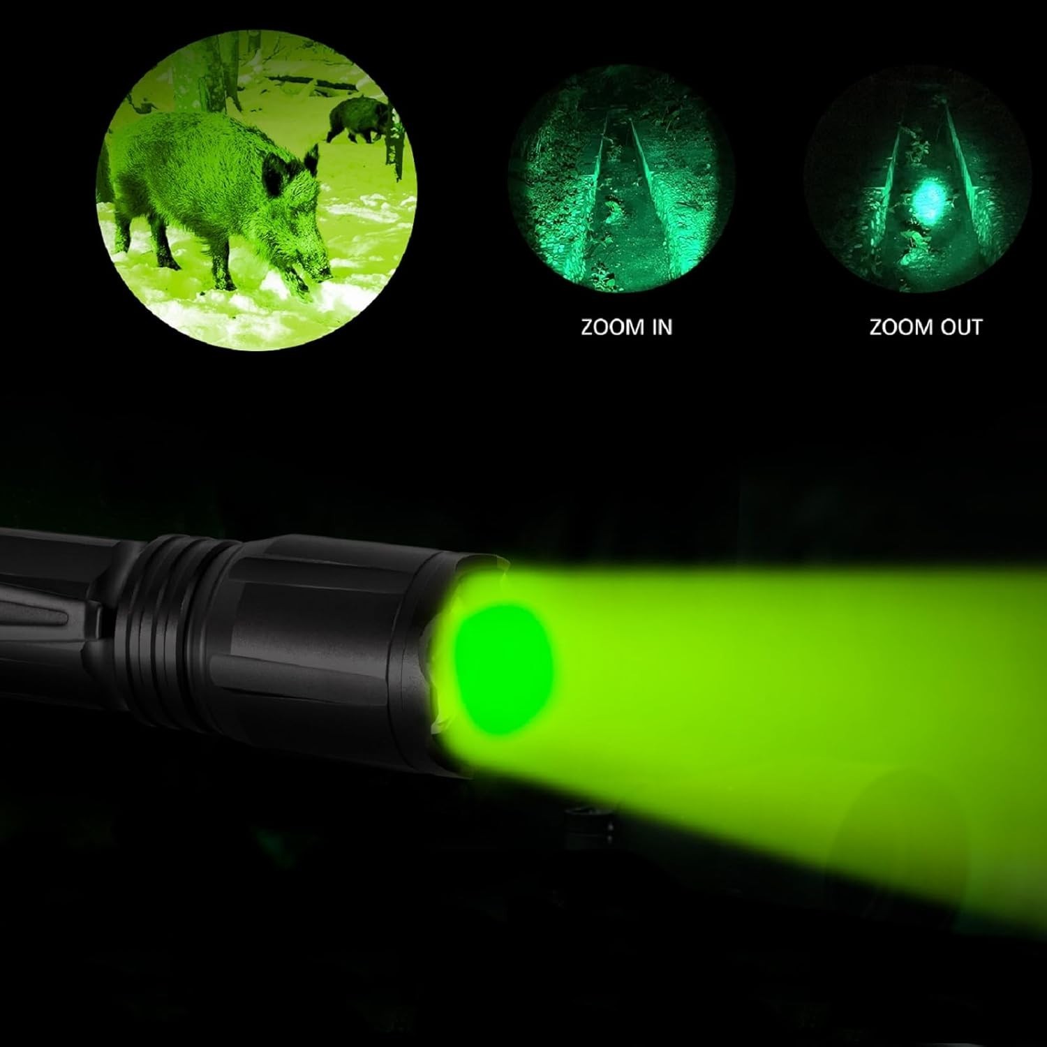 Lightweight Zoomable RGBW LED Flashlight - Perfect for Adventures & Night Vision