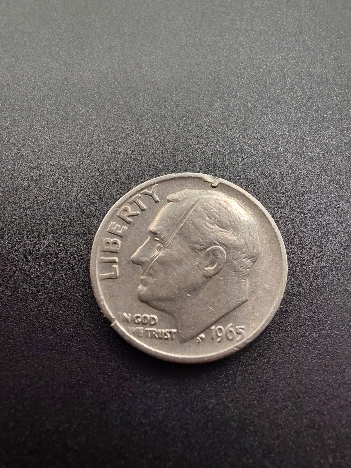 1965 Dime No Mint Mark "WE" missing letters touching on reverse