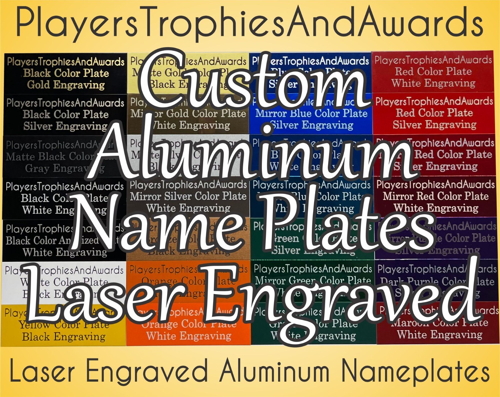 .50 x 1.50" Metal Engraved name plate custom Laser Engraving Aluminum Trophy PTA