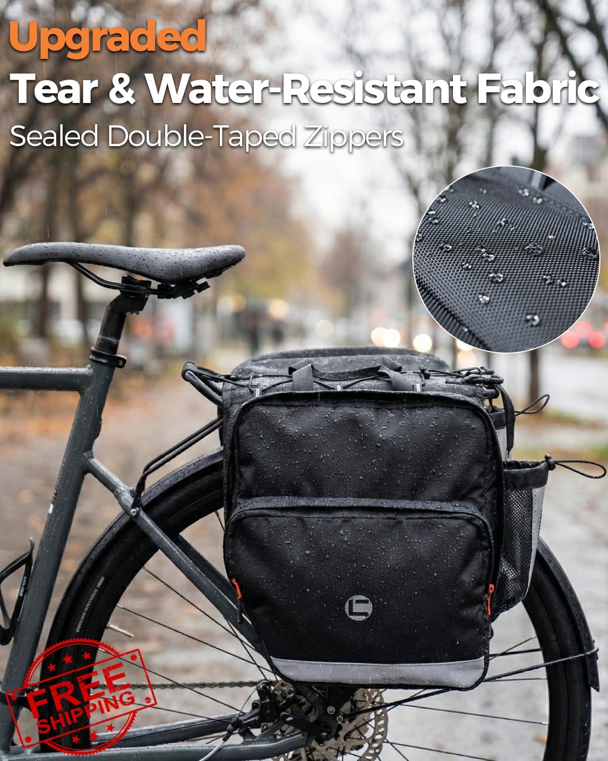 Danuosie 30L Bike Panniers Water Resistant Rear Rack Bag