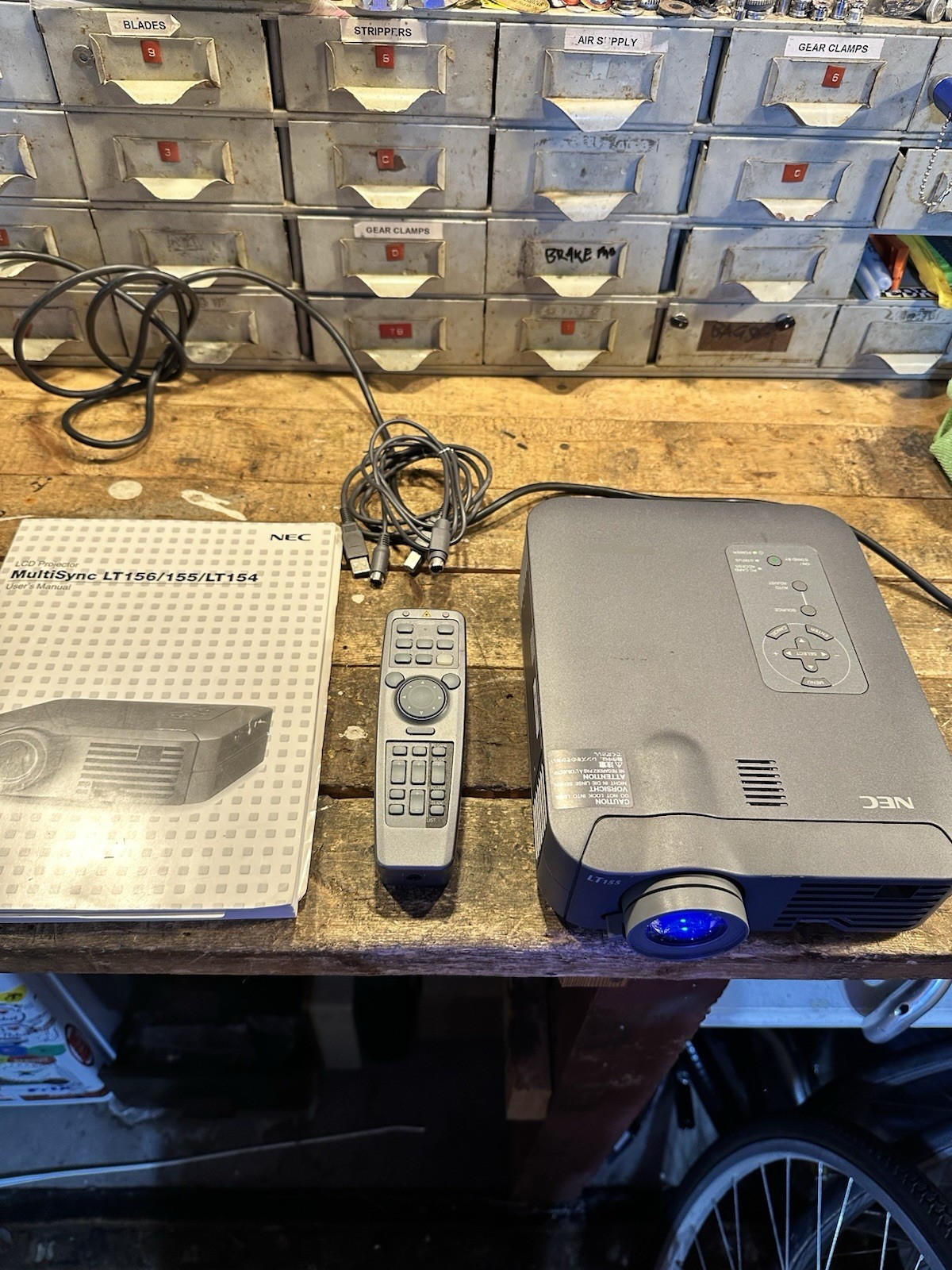 NEC MODEL LT155 Projector OEM With Remote Manual Cables And Travel Case Working