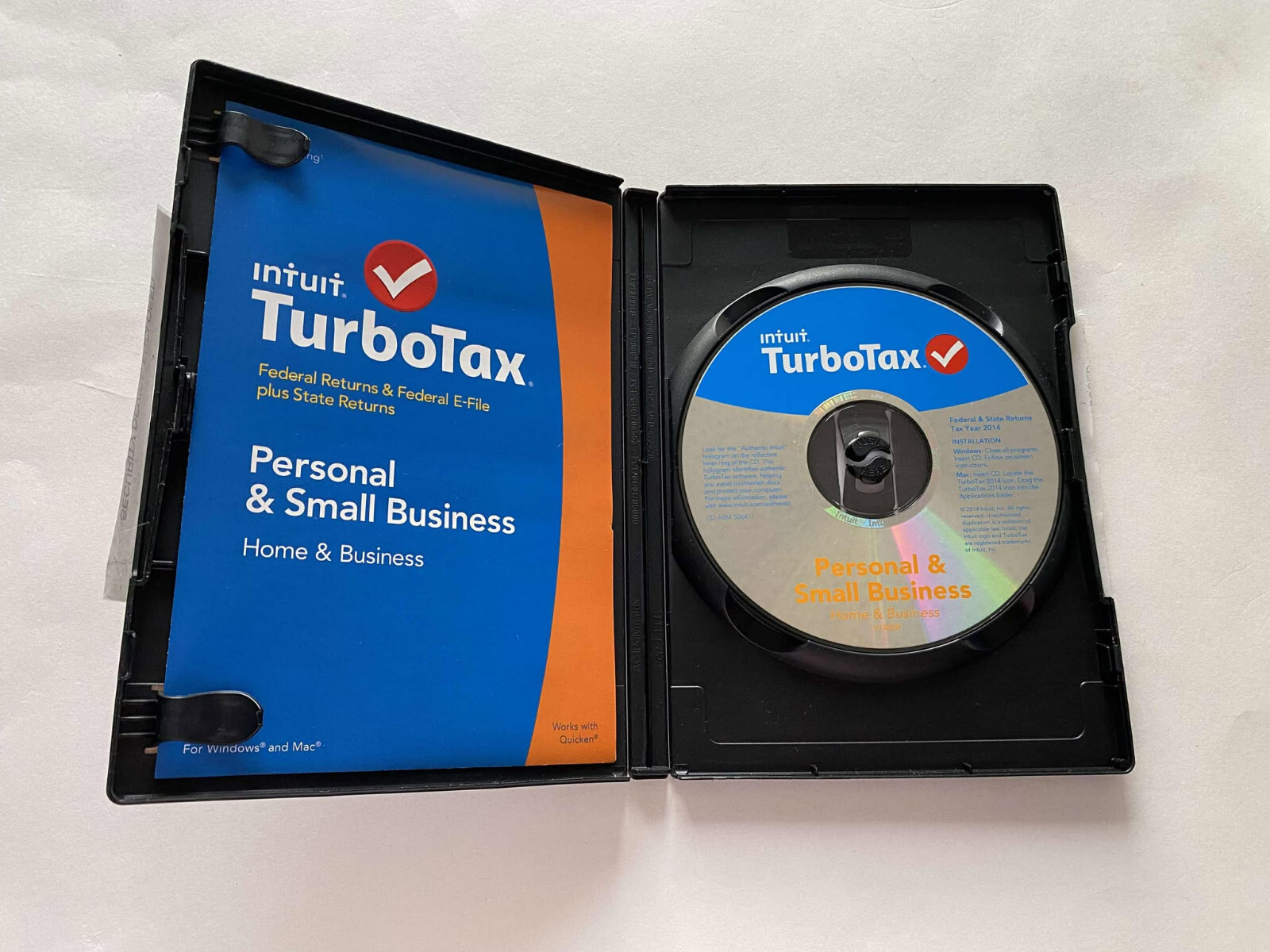 Turbotax 2014 Home And Business Personal Small Federal And State NO E-FILE NEW