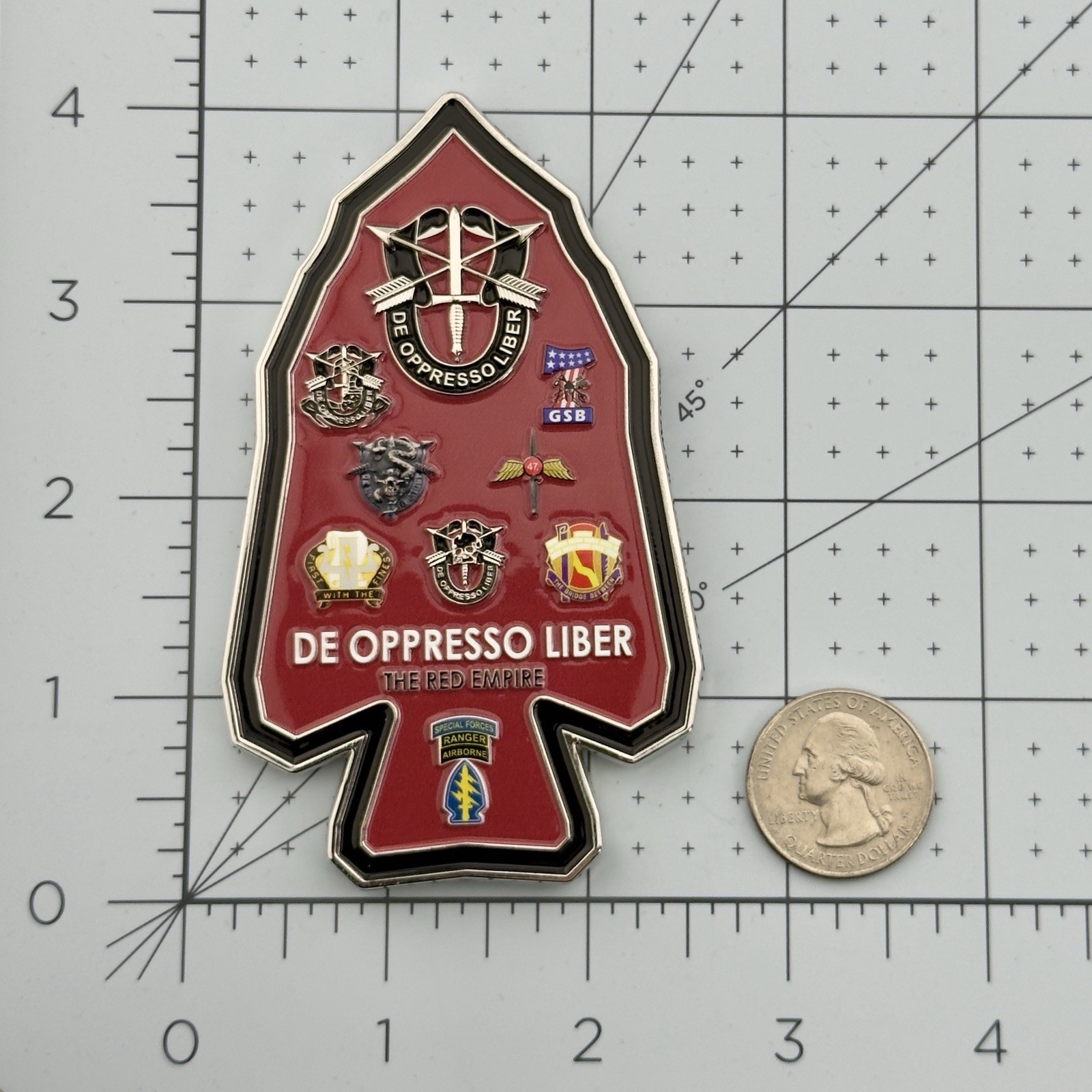 7th Special Forces Group Airborne Red Empire Arrowhead Challenge Coin SFG SF SOF