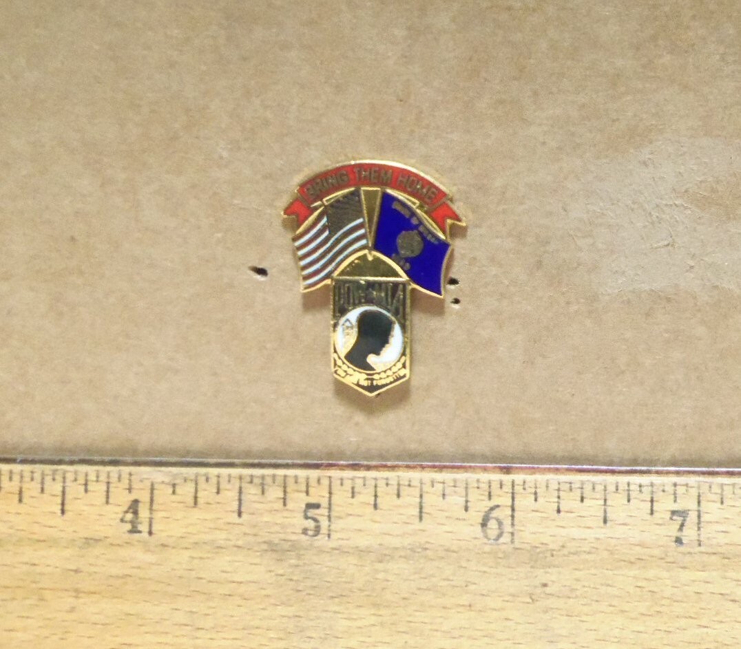 US Flag with Oregon Flag POW*MIA Pin