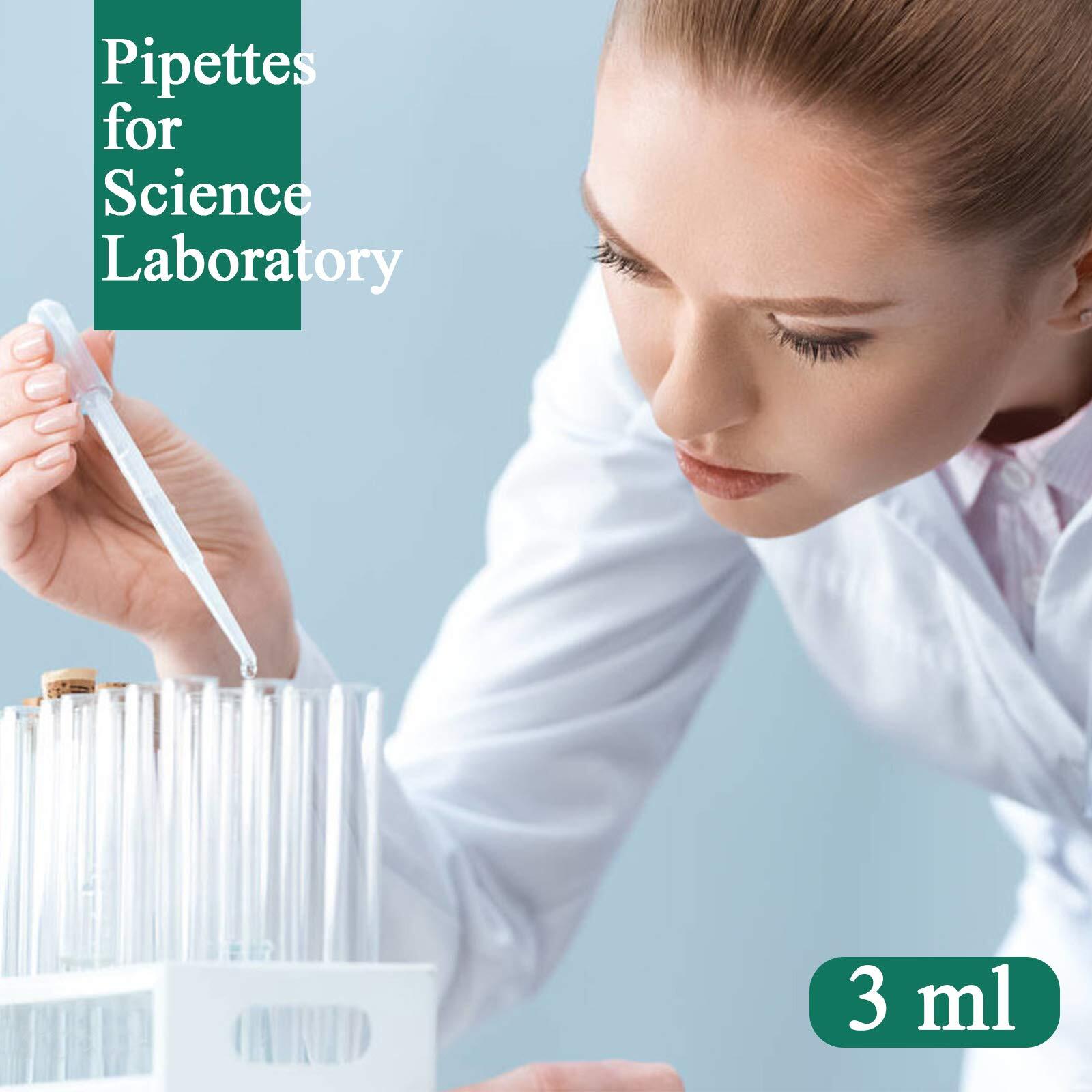 200 Pcs 3ml Disposable Plastic Transfer Pipettes for Science Experiment Crafts