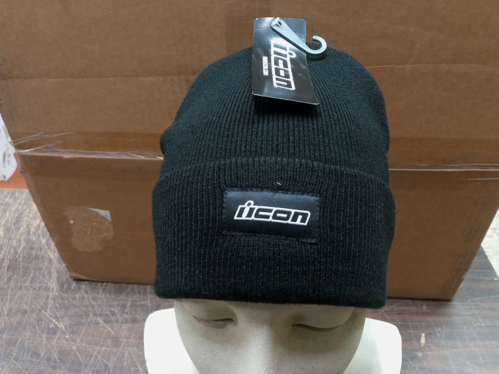 Icon Classic Black Mens Beanie Motorcycle Apparel Parts Unlimited Drag Accessori