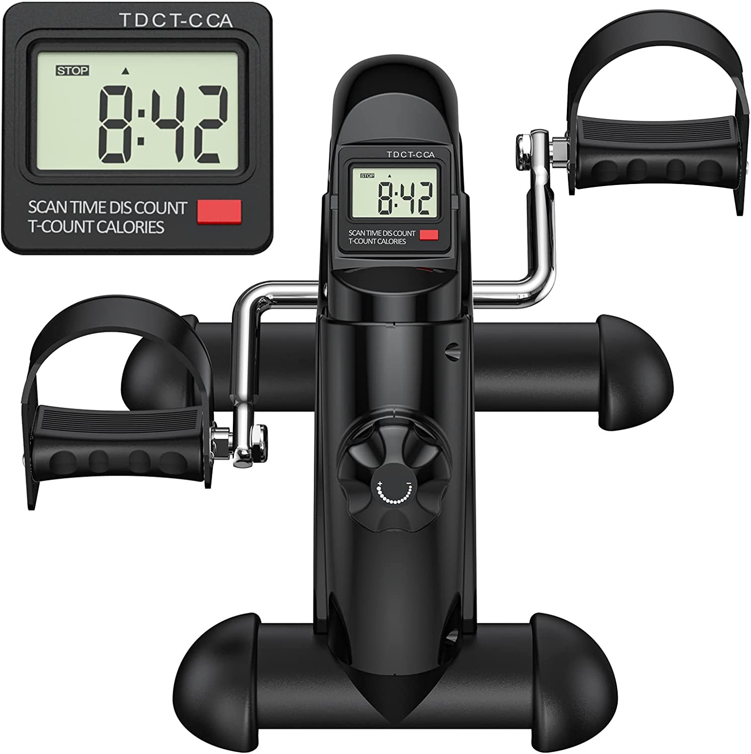 Mini Exercise Bike, under Desk Bike Pedal Exerciser for Arm/Leg Exercise, Adjust