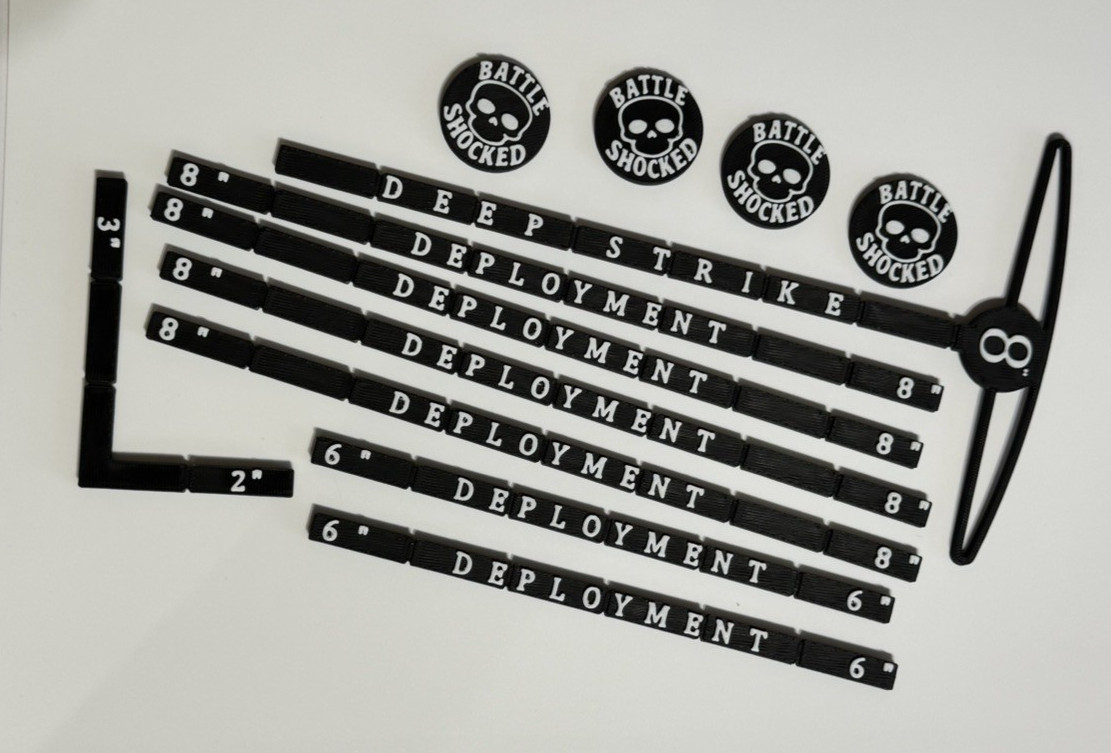 40K Warhammer 11th ed Deep Strike & Deployment Zone Marker Set - Battle Shocked