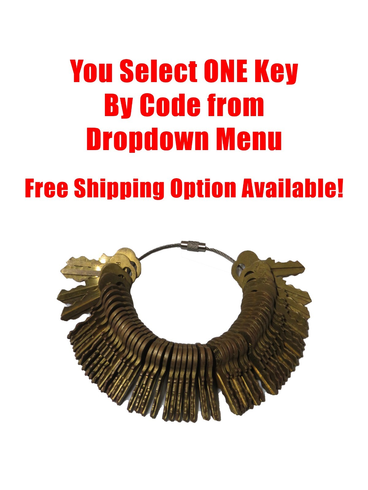 Chicago Lock Key - You select by code from drop down menu